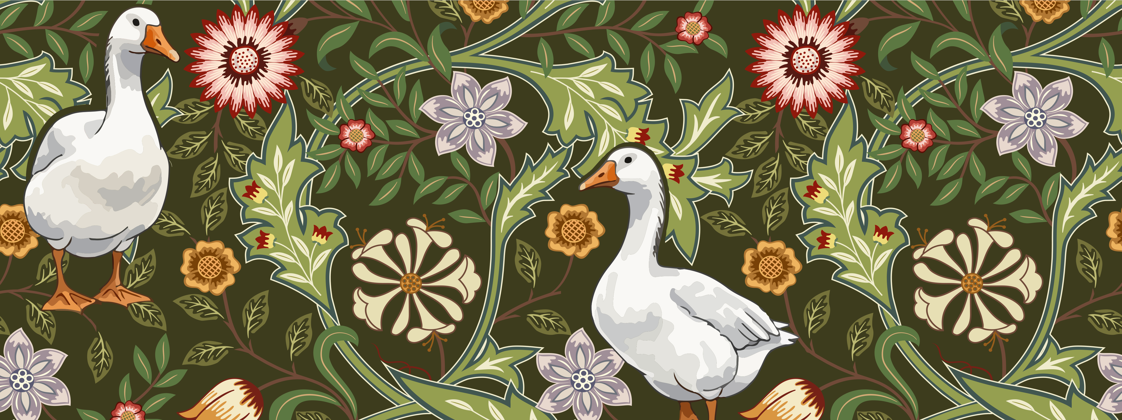 Thistle & Wing | Verdant Bloom Geese Floral