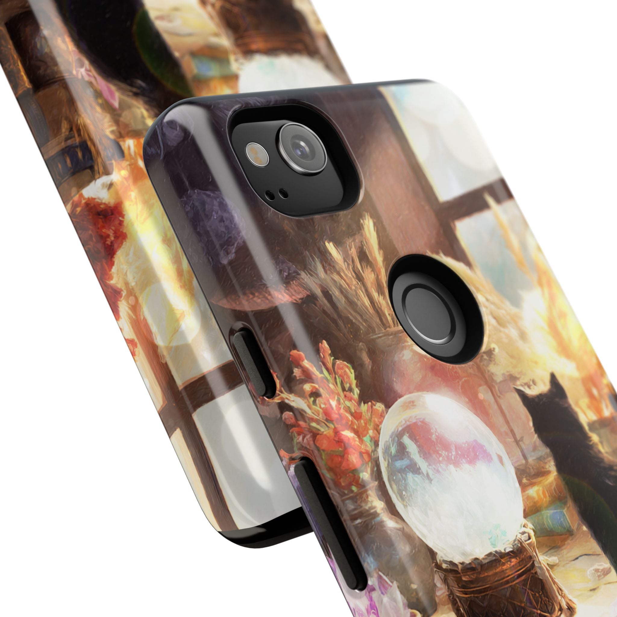 Crystal Phone case, Black Cat Case - Aesthetic Tough Case for Black Cat Lovers, Gift for Her, Witch Decor, Phone Protector, Home Vibes