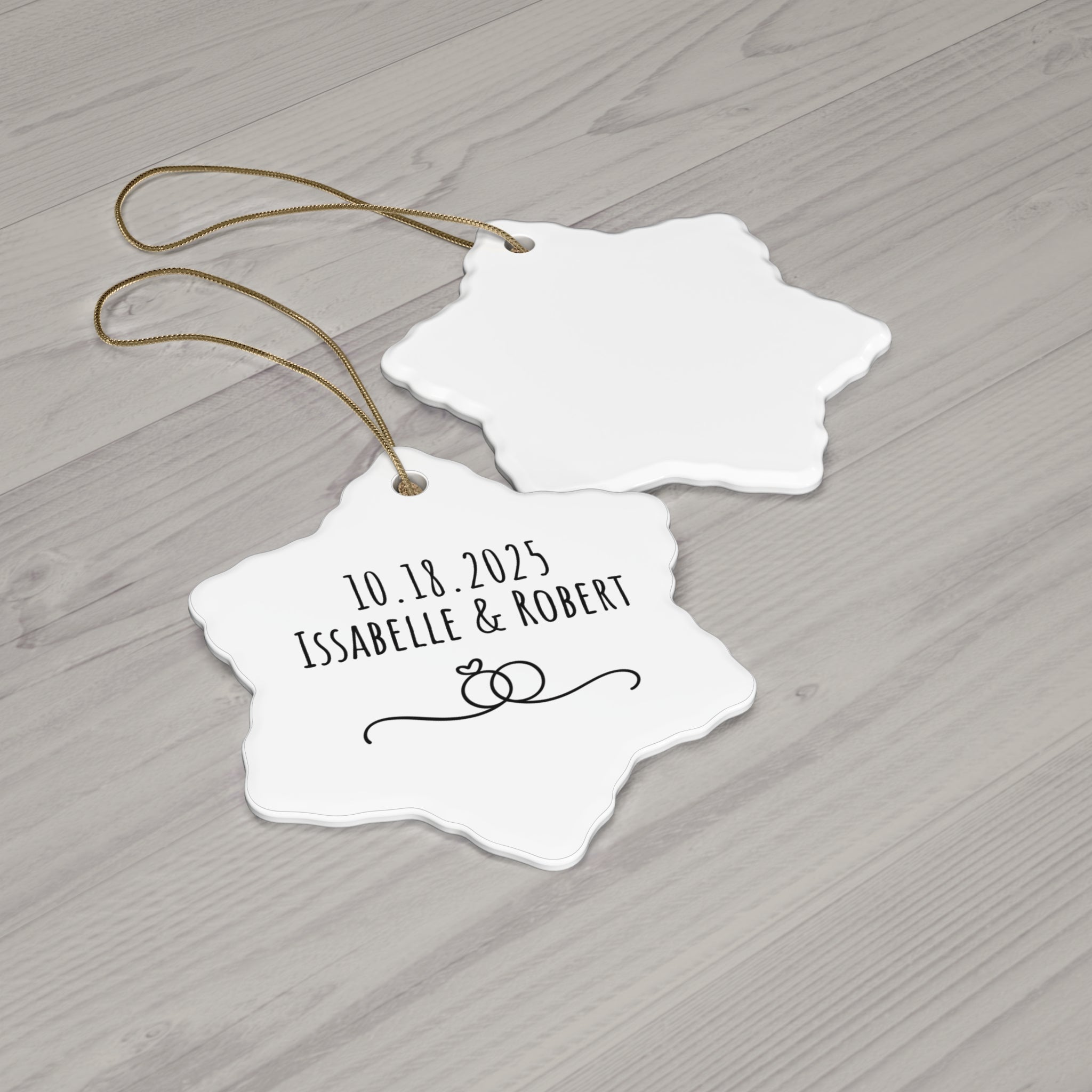 Personalized Wedding Ornament | Custom Keepsake Gift, Holiday Decoration, Bridal Shower & Engagement Present, Anniversary Ornament
