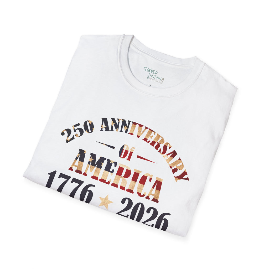 American 1776-2026 250th Anniversary Soft style Tee | Patriotic Fourth of July Shirt, USA Independence Bicentennial Gift