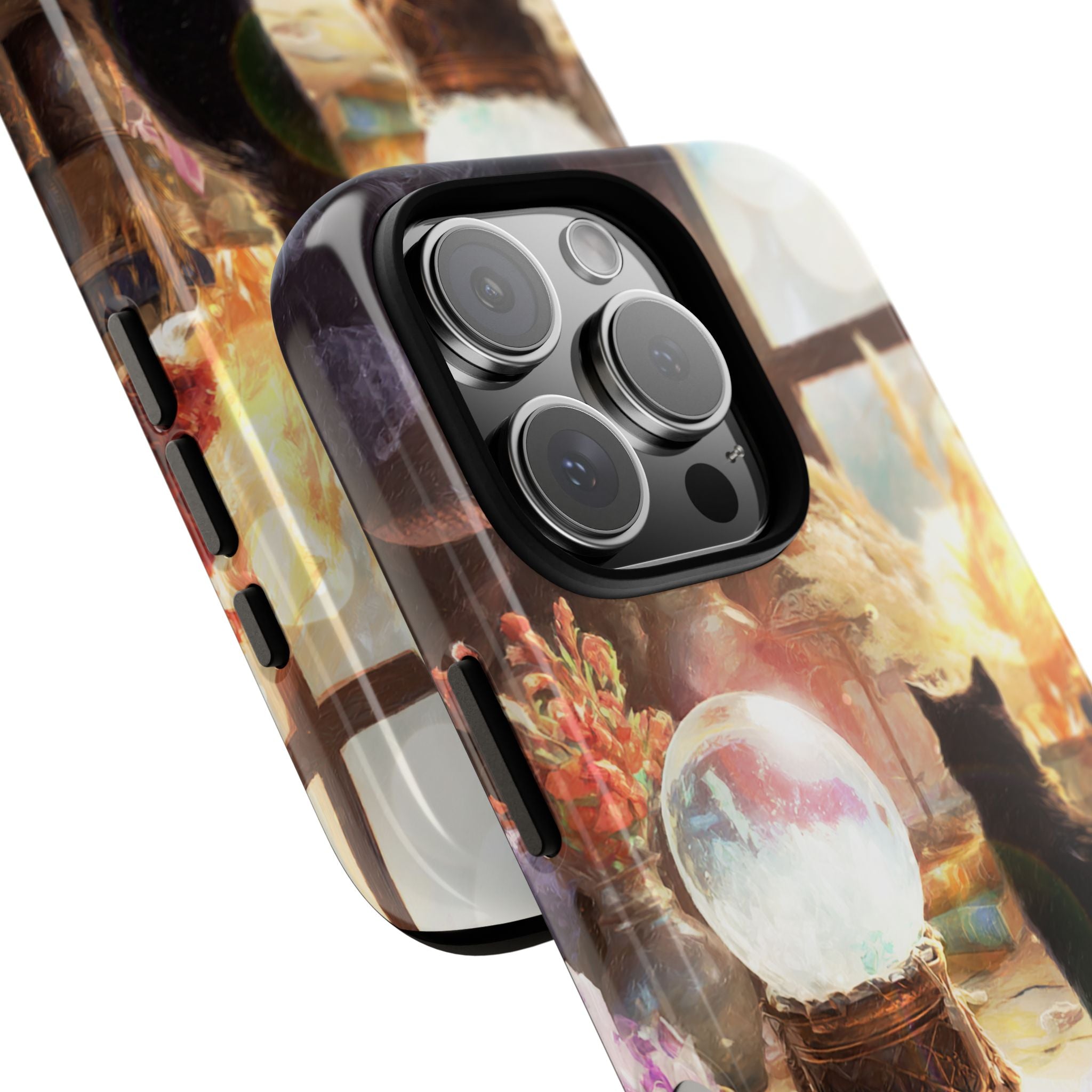 Crystal Phone case, Black Cat Case - Aesthetic Tough Case for Black Cat Lovers, Gift for Her, Witch Decor, Phone Protector, Home Vibes