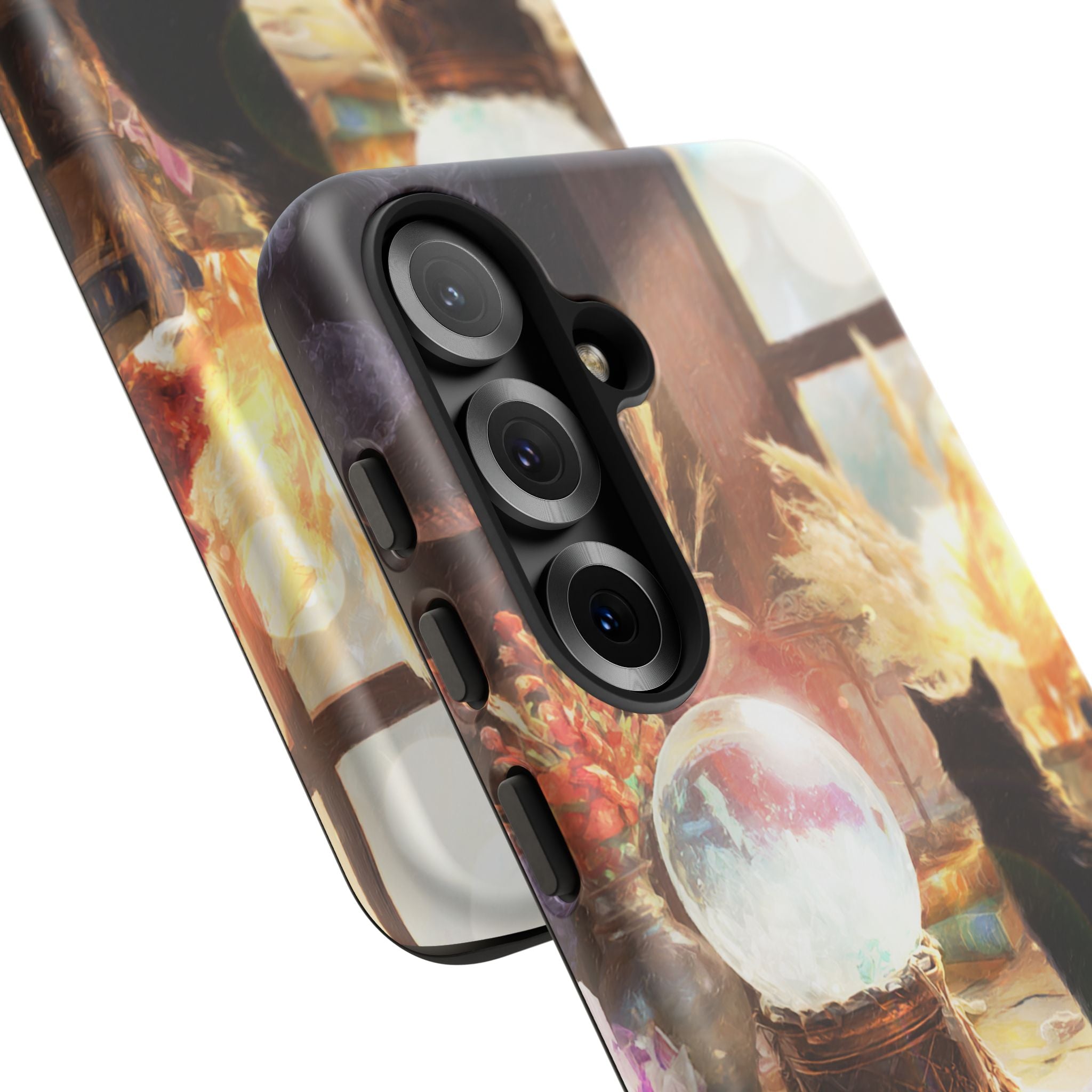 Crystal Phone case, Black Cat Case - Aesthetic Tough Case for Black Cat Lovers, Gift for Her, Witch Decor, Phone Protector, Home Vibes