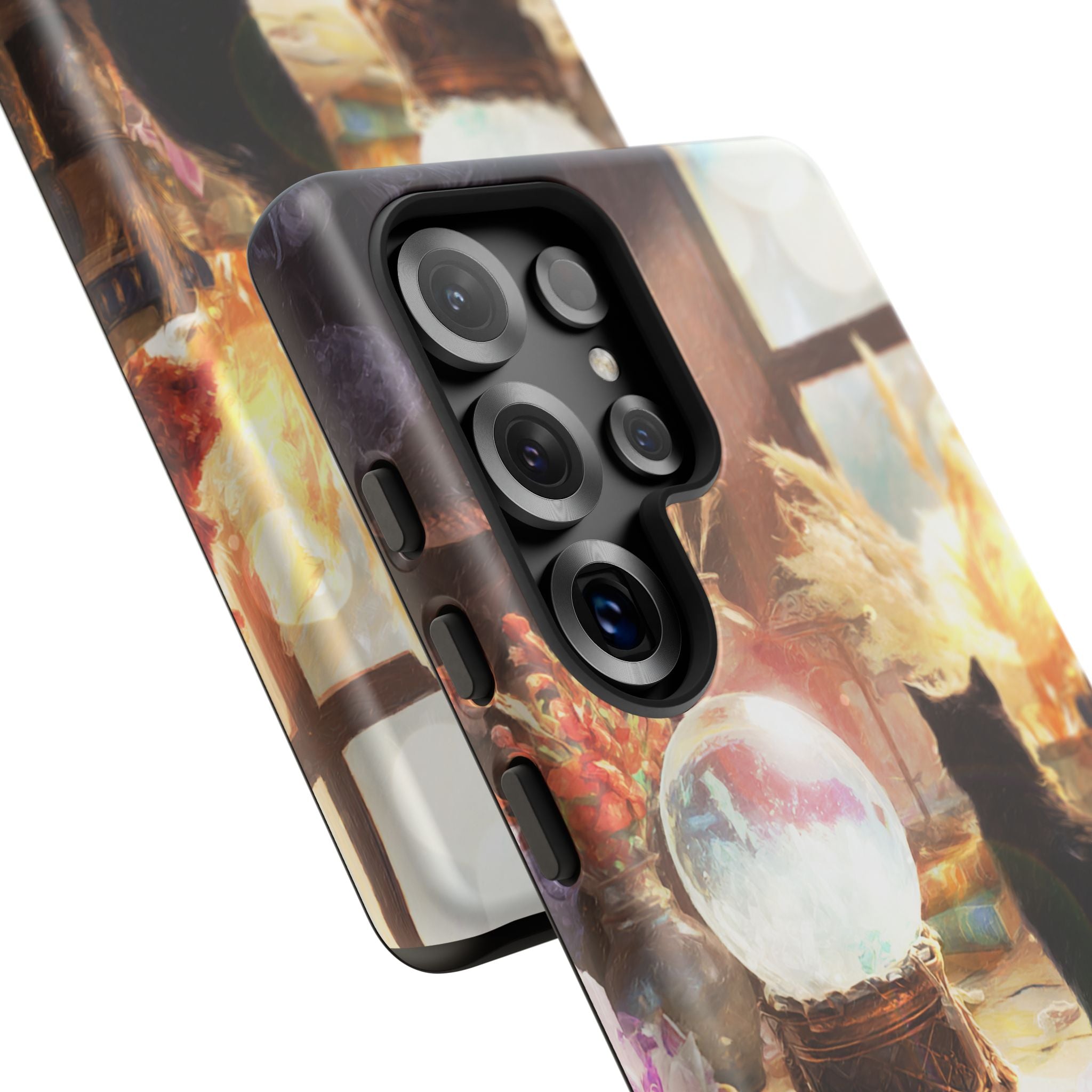 Crystal Phone case, Black Cat Case - Aesthetic Tough Case for Black Cat Lovers, Gift for Her, Witch Decor, Phone Protector, Home Vibes