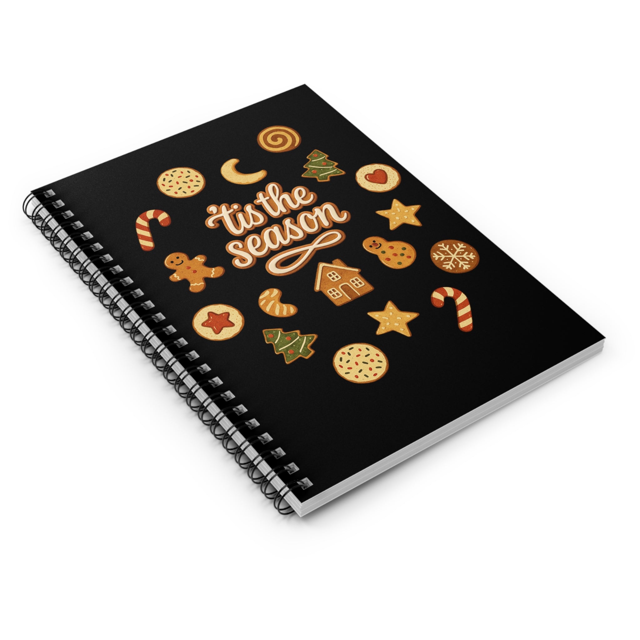 Christmas Cookie Spiral Notebook - 'Tis the Season, Holiday Journal, Christmas Gift, Cookie Design, Make Lists, Planning, School Supplies