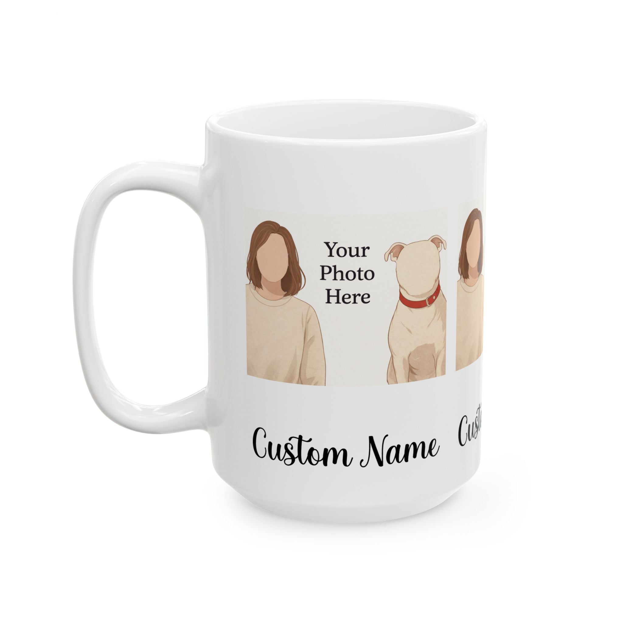 Custom Pet Photo Mug | Personalized Dog & Cat Lover 15oz Coffee Mug Gift