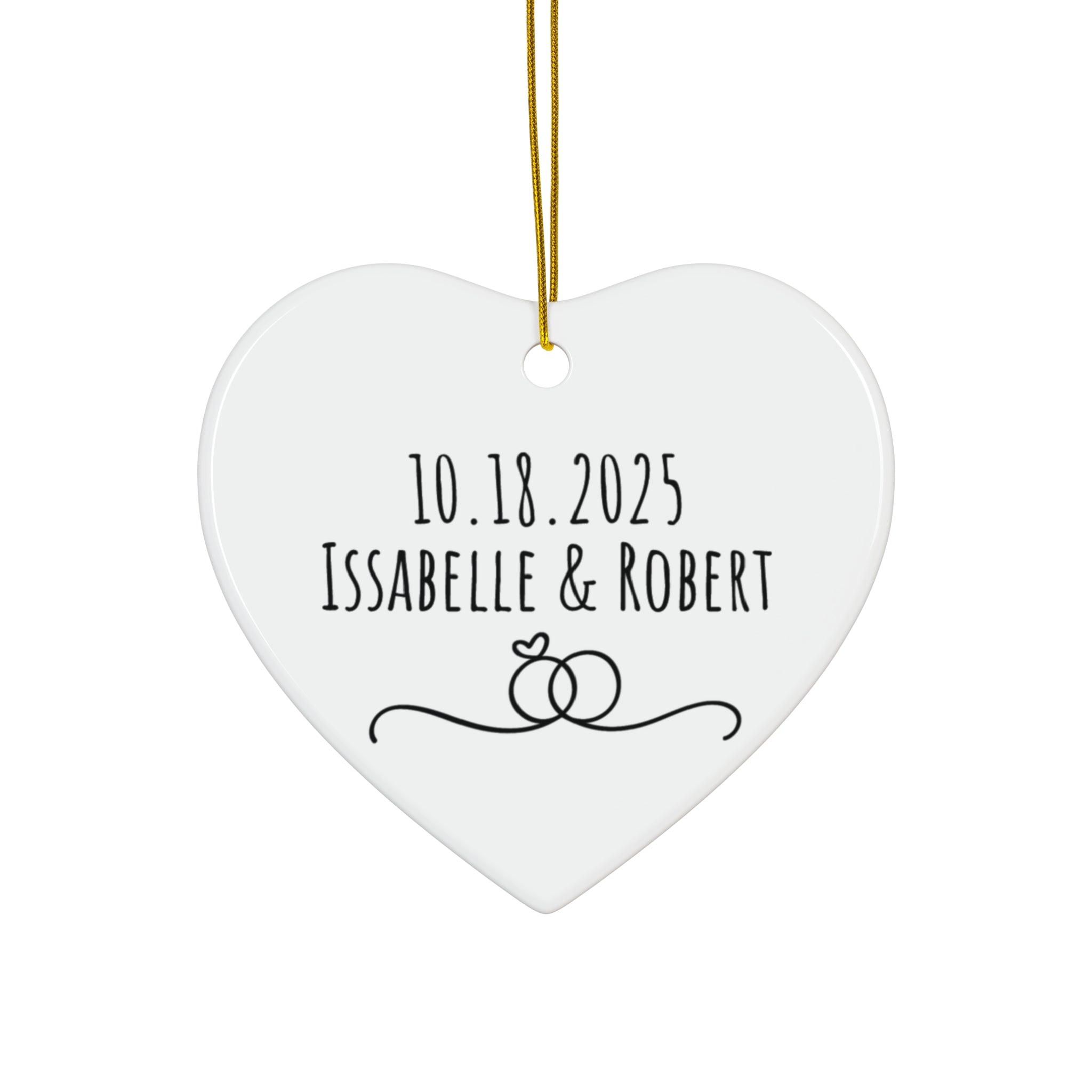 Personalized Wedding Ornament | Custom Keepsake Gift, Holiday Decoration, Bridal Shower & Engagement Present, Anniversary Ornament