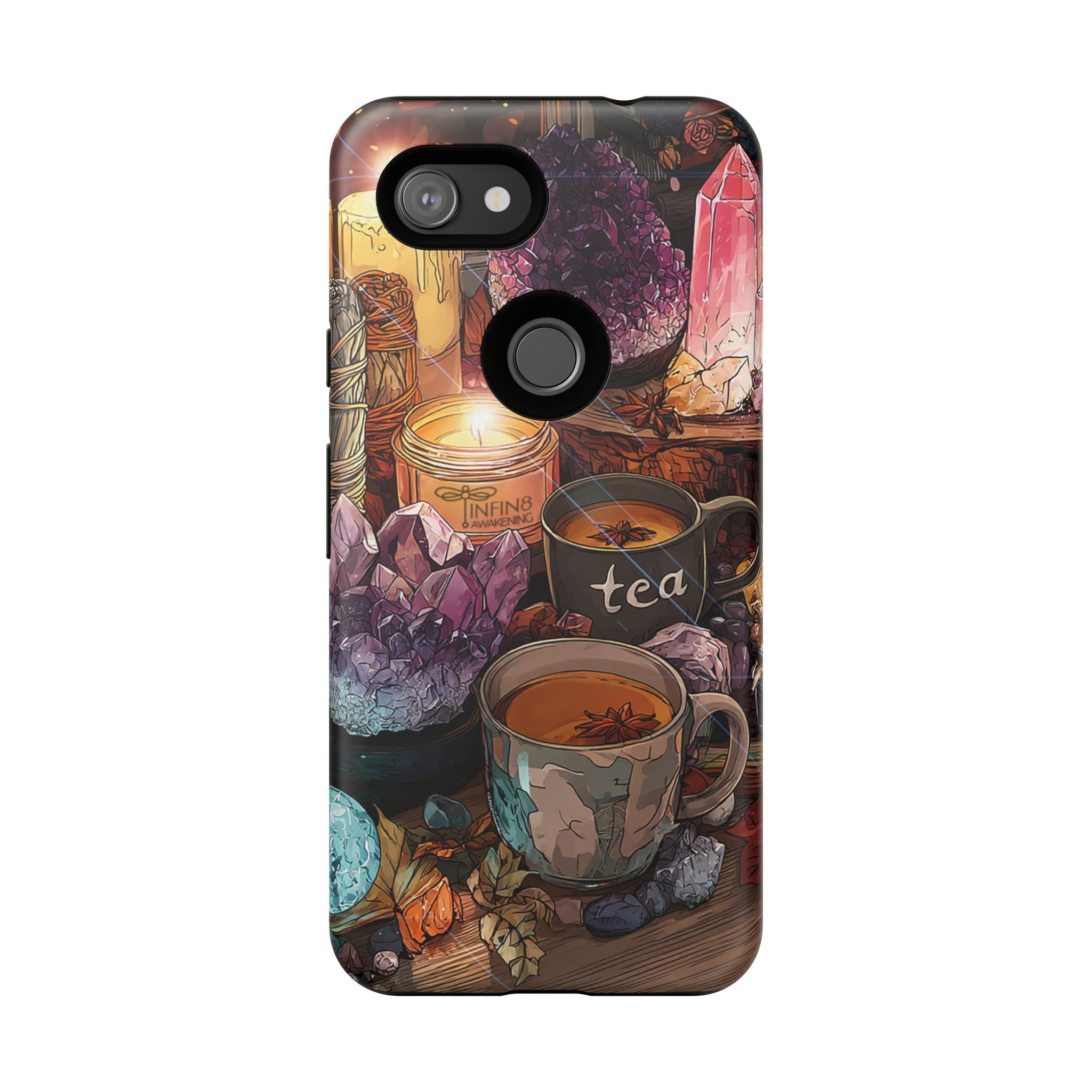 Mystical Crystal Phone Case, Cottagecore Samsung Case - Crystal Tea Lovers Phone Case, Spiritual iPhone Case, Samsung Magical FairyCore Case