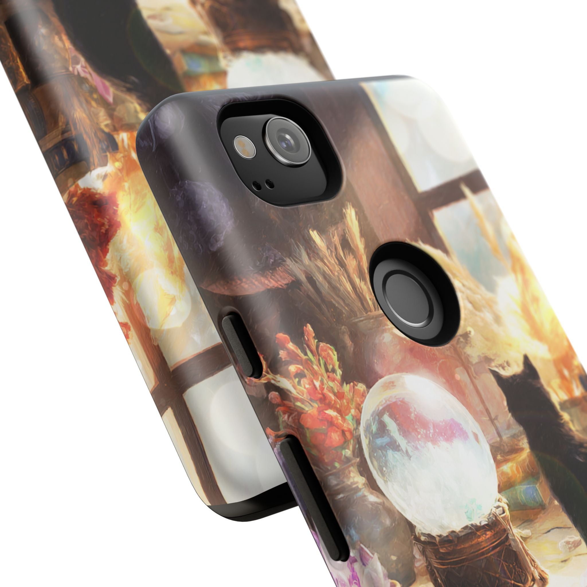 Crystal Phone case, Black Cat Case - Aesthetic Tough Case for Black Cat Lovers, Gift for Her, Witch Decor, Phone Protector, Home Vibes