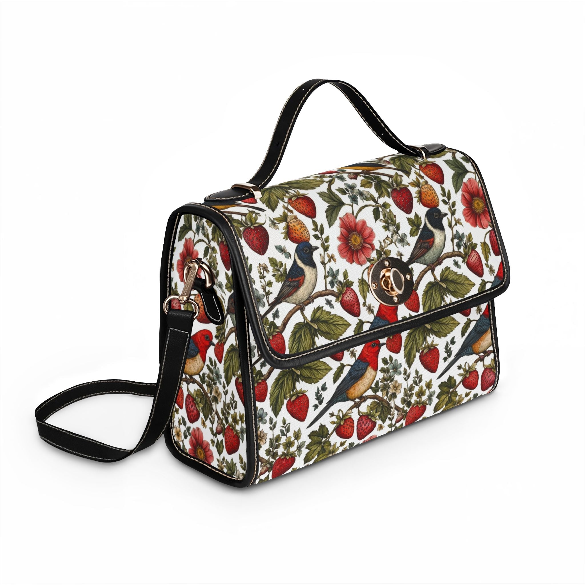 Garden Songbird | Strawberry Meadow Canvas Purse Printify
