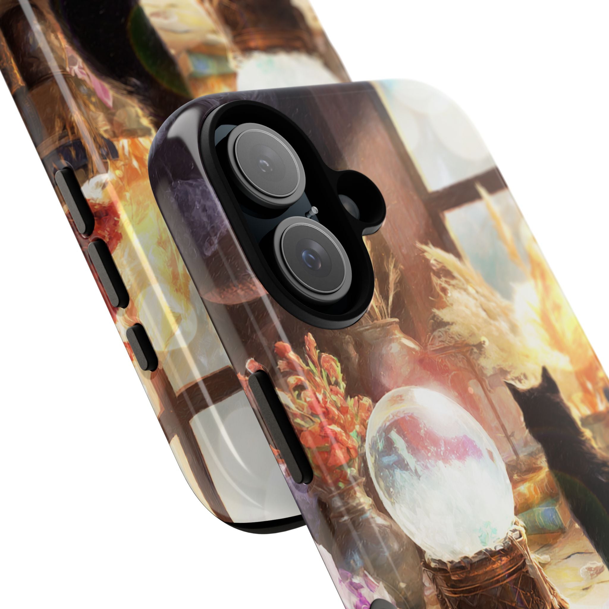 Crystal Phone case, Black Cat Case - Aesthetic Tough Case for Black Cat Lovers, Gift for Her, Witch Decor, Phone Protector, Home Vibes