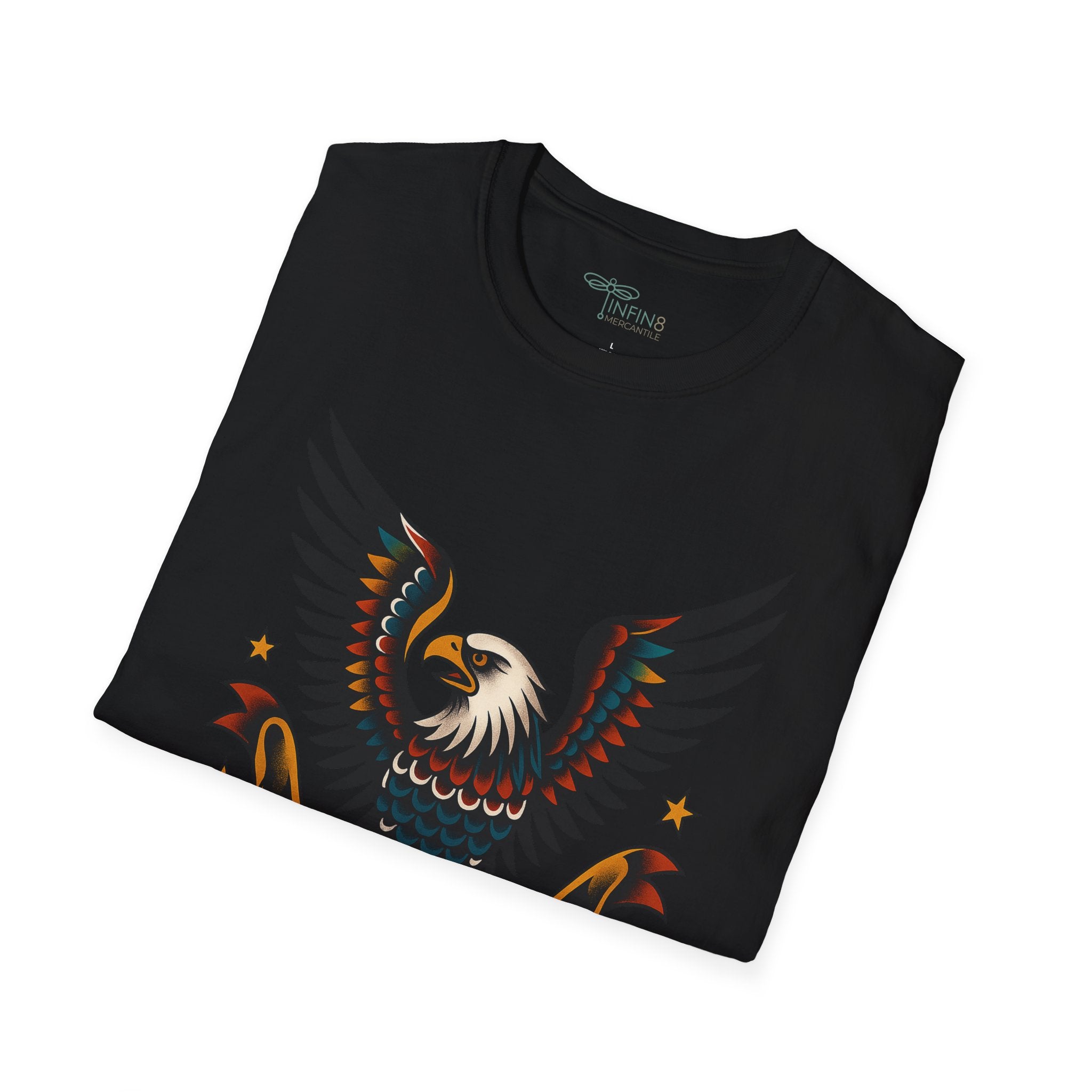 Traditional Tattoo Eagle Shirt | Men's Tattoo Graphic Tee American Style Soft Cotton Patriotic