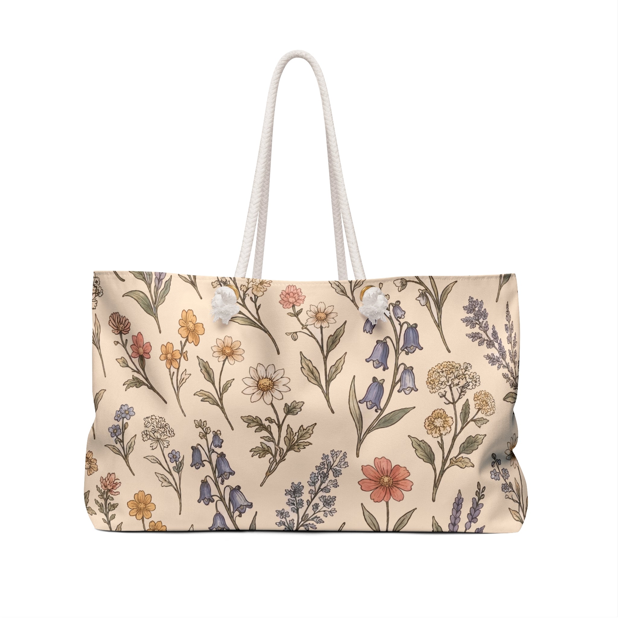 Spring Has Sprung in Warm Linen - Weekender Tote Bag Oversized