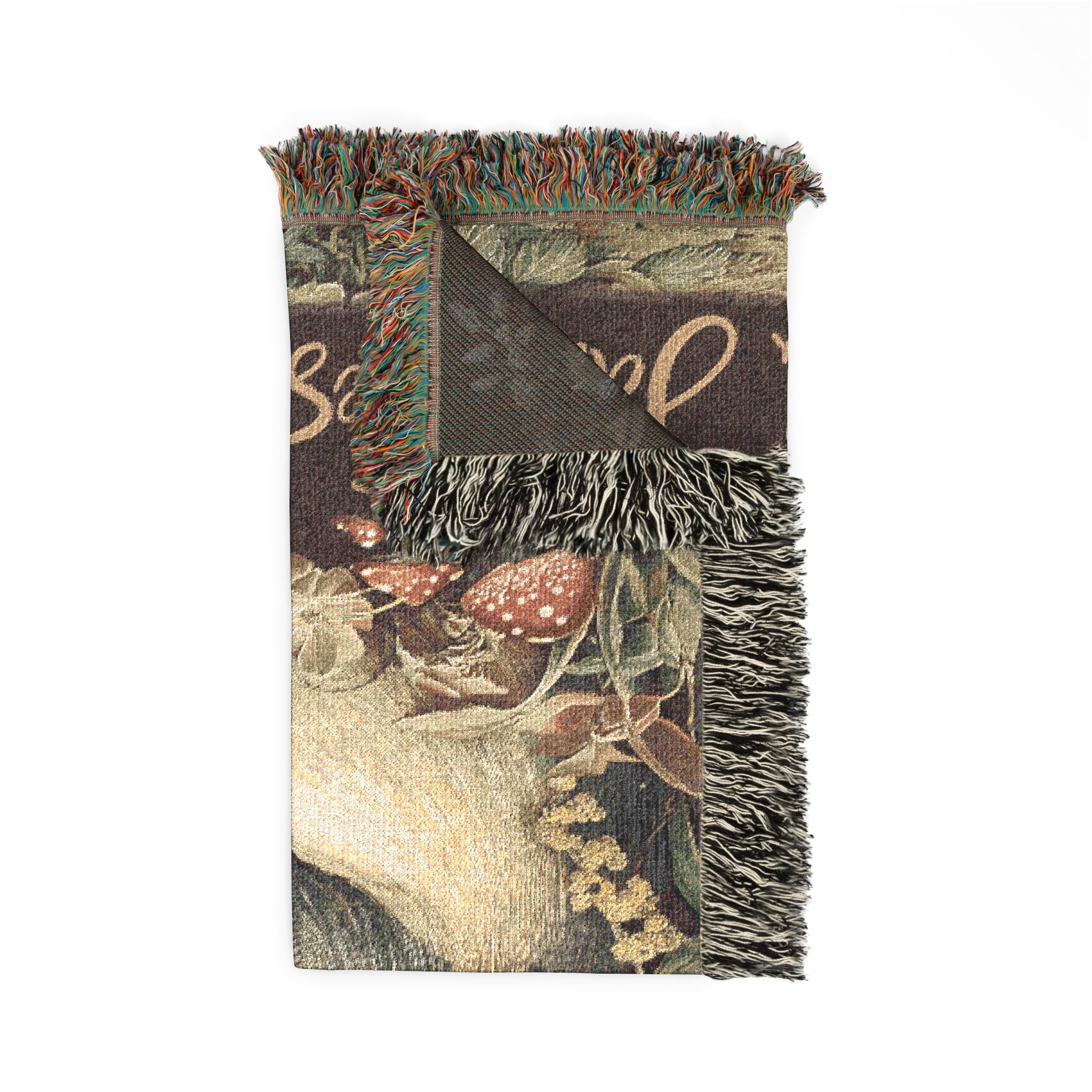 Valentine Custom Raccoon Woven Tapestry Blanket | Personalized Cabincore Woodland Gift