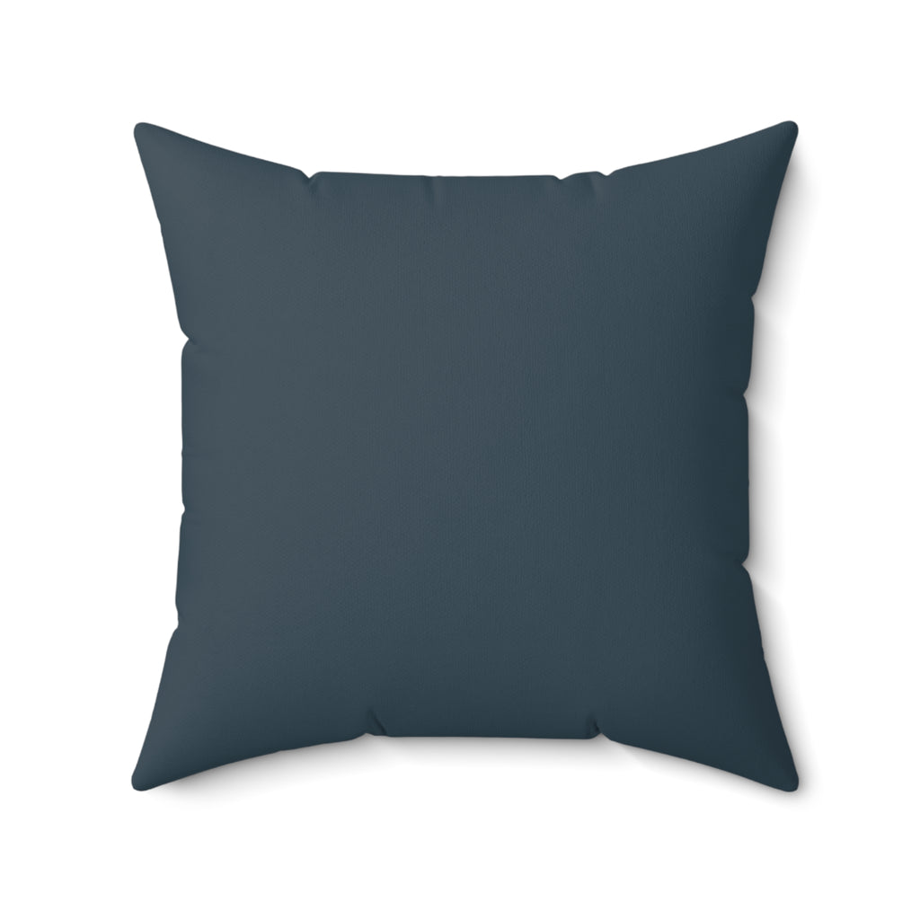 Navy blue pillow on a white background