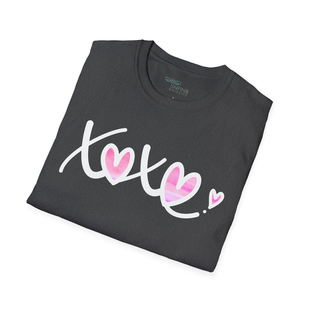 Valentines Day Shirt XOXO | Hugs and Kisses Gift for Her Pink Heart Shirt