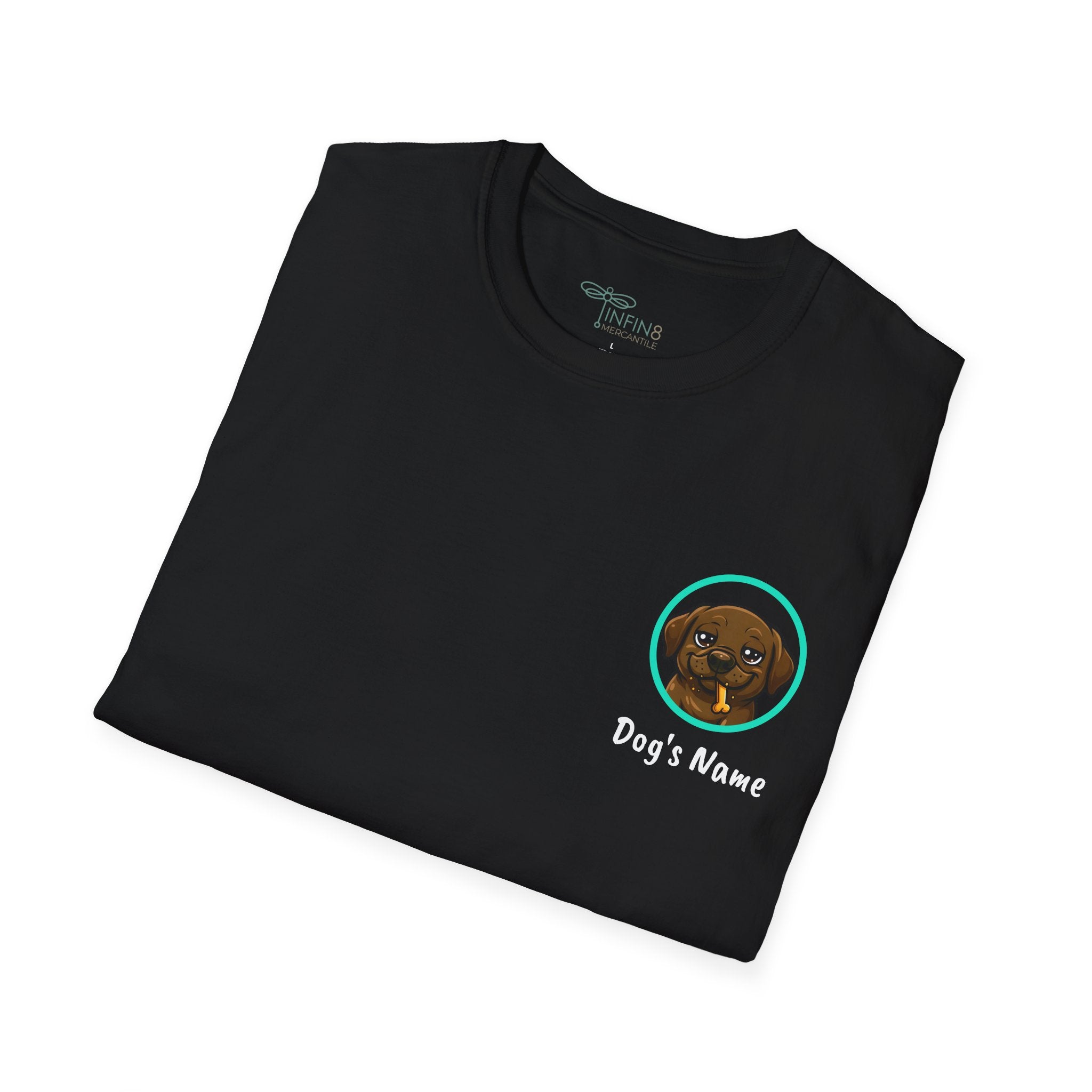 Dog Personalized Chocolate Lab Lover T-Shirt | Drunk With Power Dog Tee with Front & Back Print