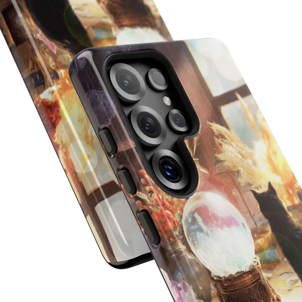 Crystal Phone case, Black Cat Case - Aesthetic Tough Case for Black Cat Lovers, Gift for Her, Witch Decor, Phone Protector, Home Vibes