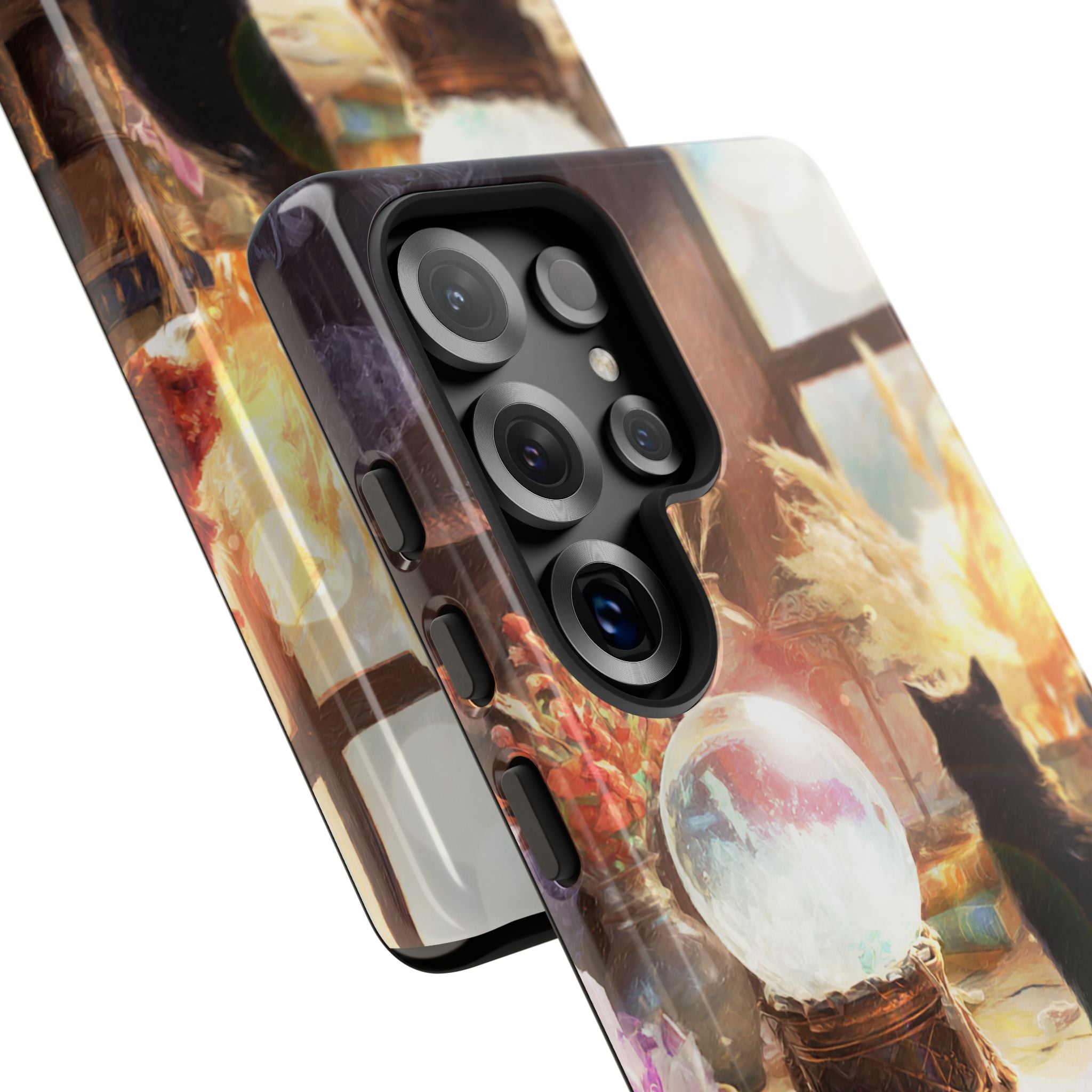 Crystal Phone case, Black Cat Case - Aesthetic Tough Case for Black Cat Lovers, Gift for Her, Witch Decor, Phone Protector, Home Vibes