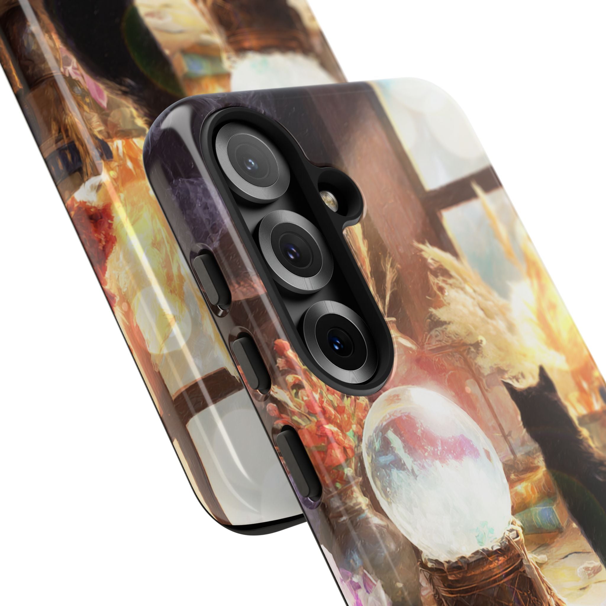 Crystal Phone case, Black Cat Case - Aesthetic Tough Case for Black Cat Lovers, Gift for Her, Witch Decor, Phone Protector, Home Vibes