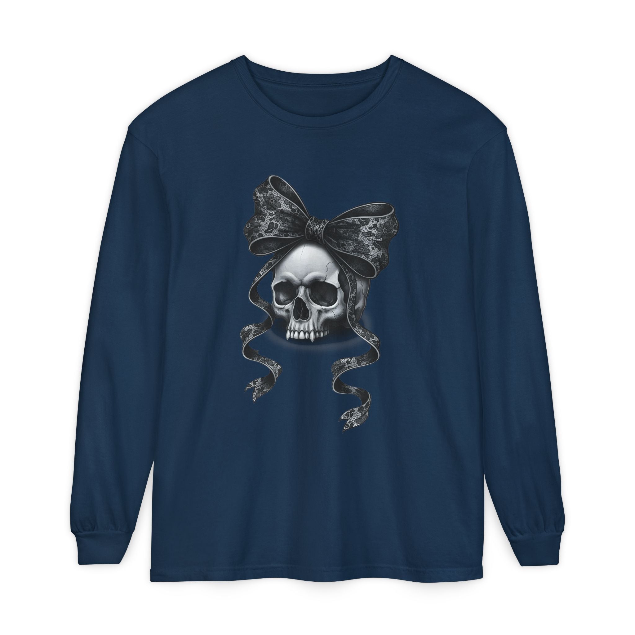 Gothmas Skull Bow Shirt | Dark Holiday Tee for Gothic Christmas Lovers