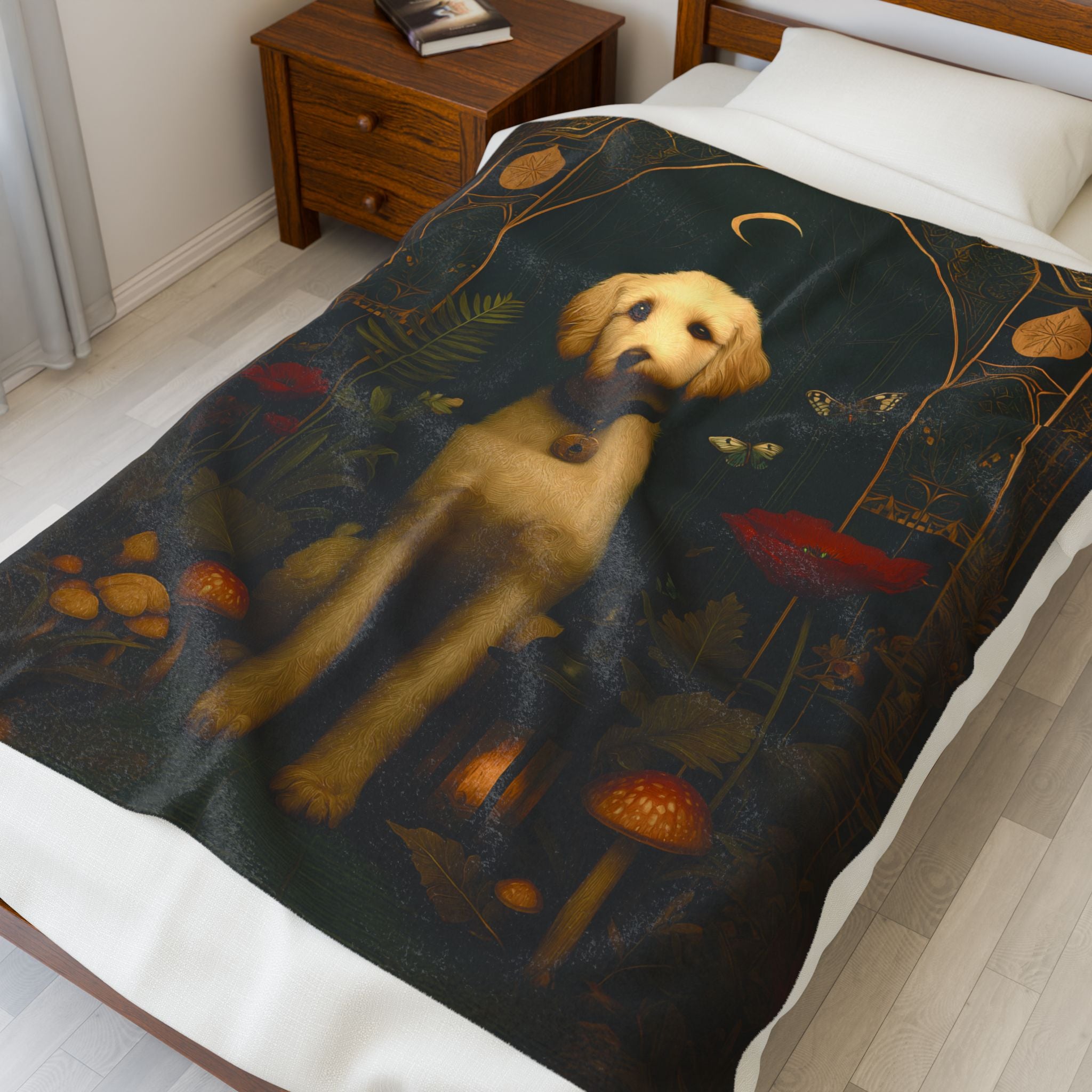 Goldendoodle Plush Blanket | Cozy Cabincore Cottagecore Dog Lover Throw