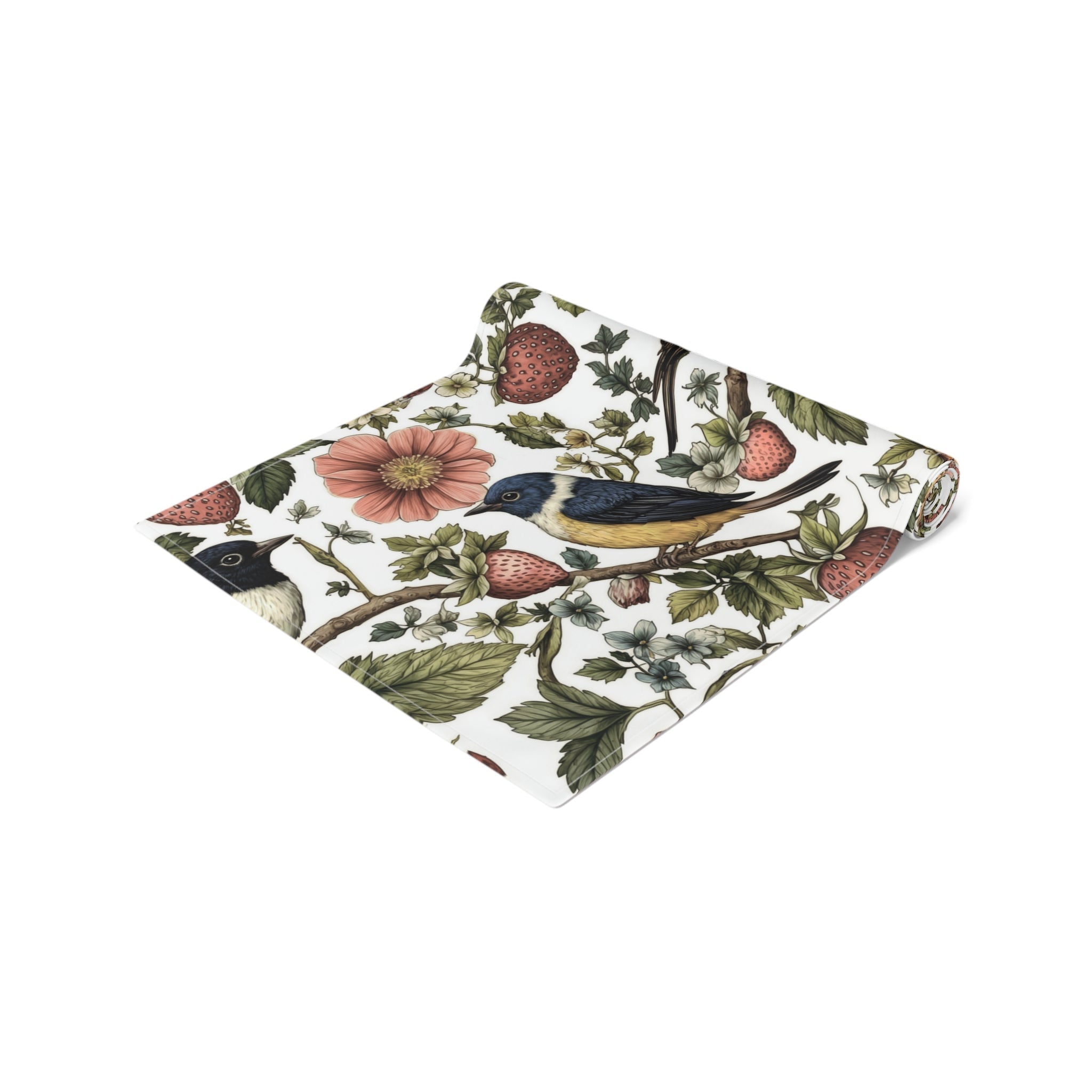 Garden Songbird | Strawberry Meadow Table Runner Printify