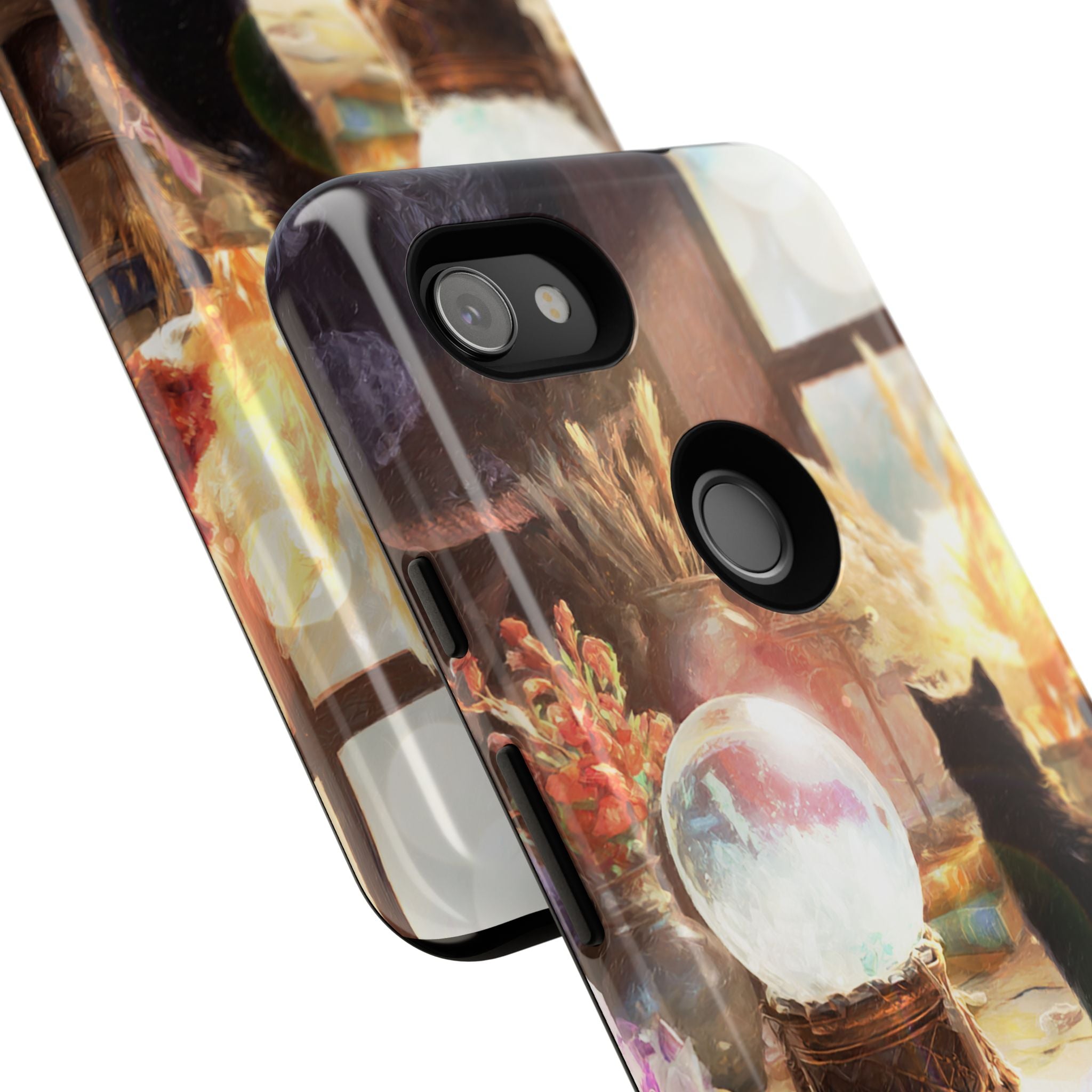 Crystal Phone case, Black Cat Case - Aesthetic Tough Case for Black Cat Lovers, Gift for Her, Witch Decor, Phone Protector, Home Vibes