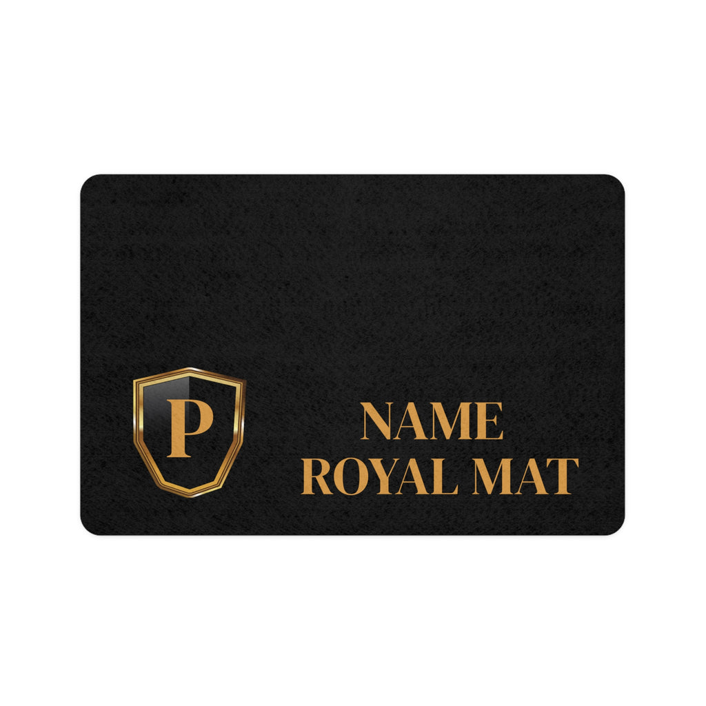 Gold Crest Monogram Pet Food Mat | Personalized Royal Pet Placemat