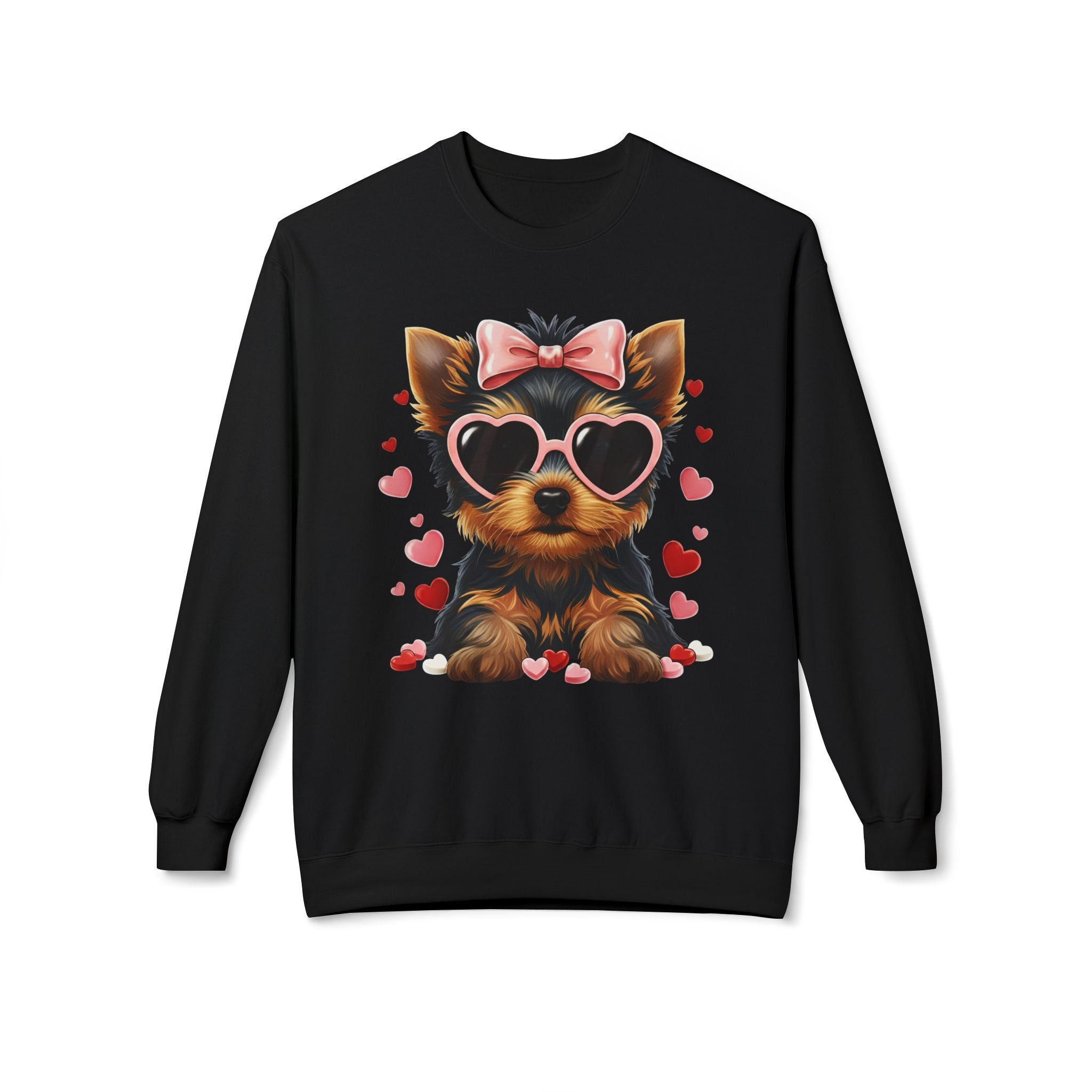 Yorkshire Terrier Valentine Shirt | Yorkie Heart Sunglasses Pullover Sweatshirt Gift for Her