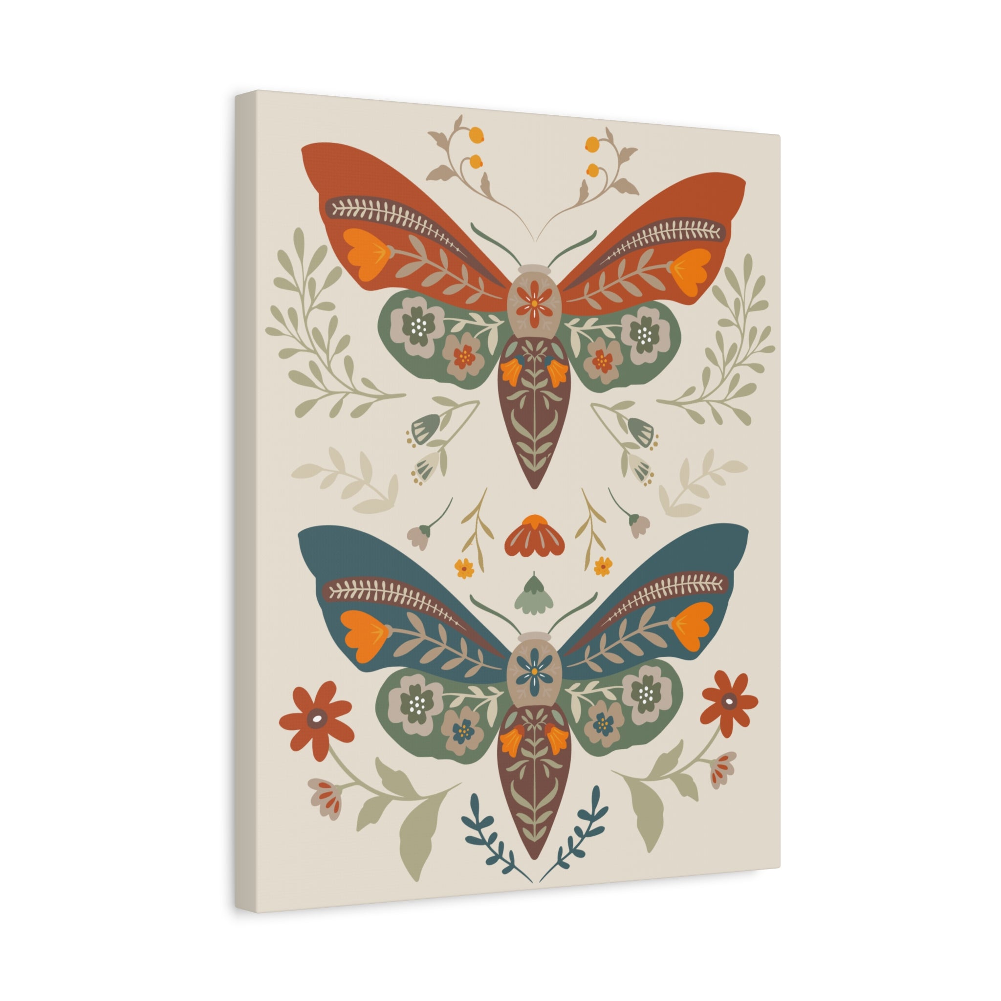 Moth Botanica | Wildflower Garden Wall Art Canvas Printify