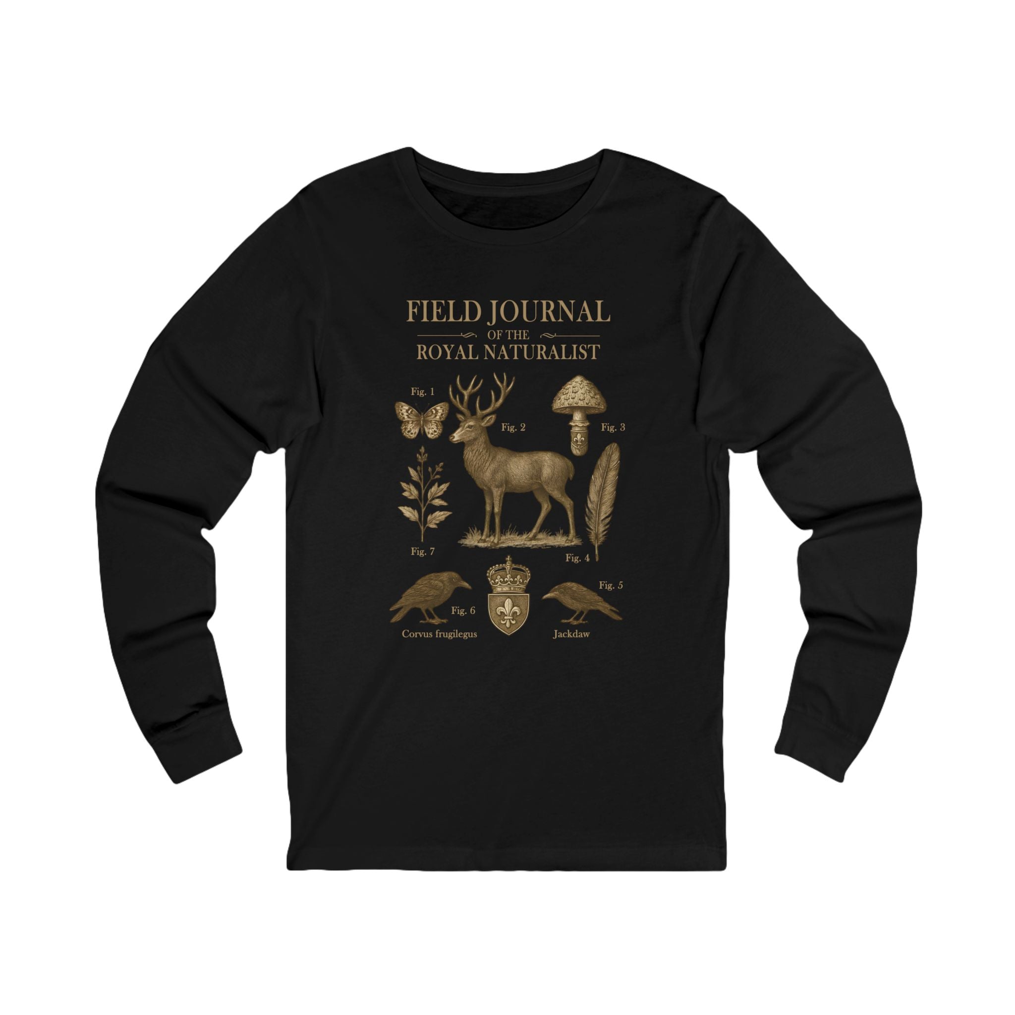 Field Journal of the Royal Naturalist Long Sleeve Tee | Castlecore nature study shirt inspired by medieval illustration and vintage fantasy