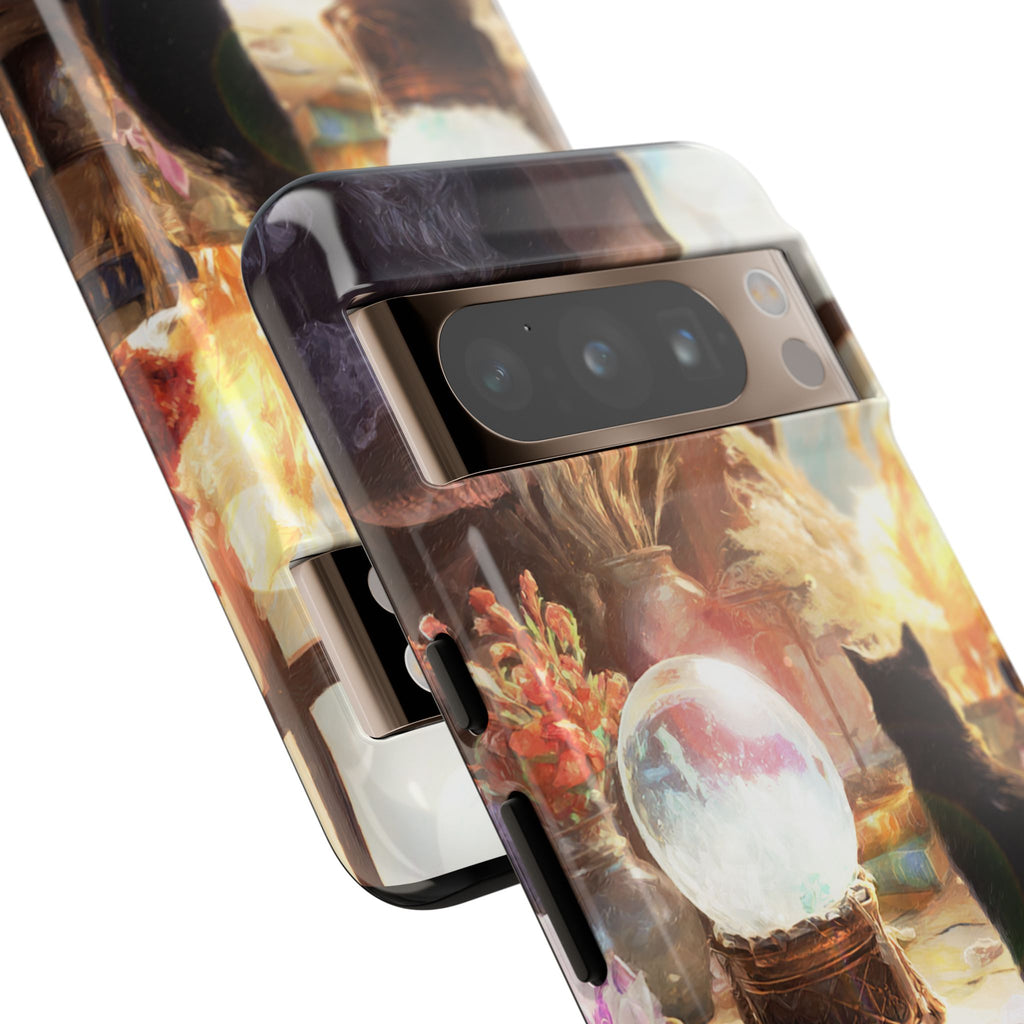 Crystal Phone case, Black Cat Case - Aesthetic Tough Case for Black Cat Lovers, Gift for Her, Witch Decor, Phone Protector, Home Vibes