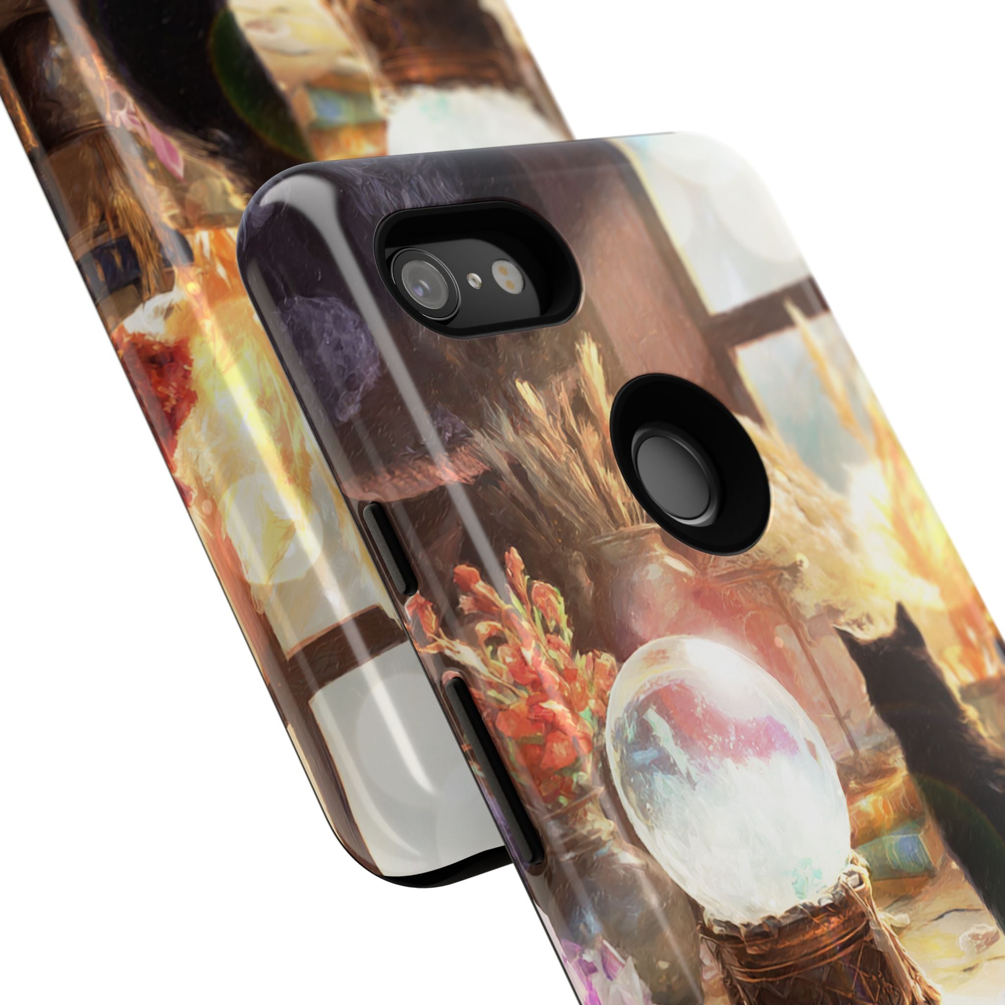 Crystal Phone case, Black Cat Case - Aesthetic Tough Case for Black Cat Lovers, Gift for Her, Witch Decor, Phone Protector, Home Vibes