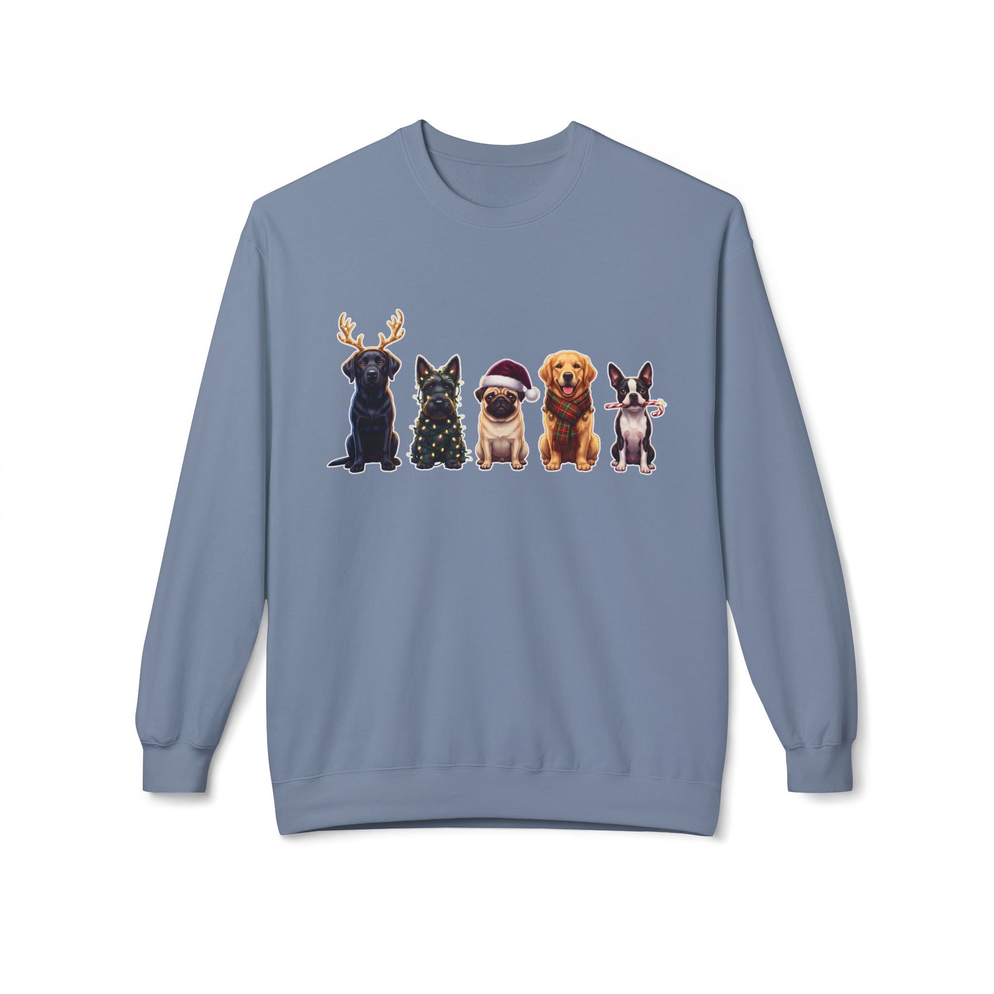Santa Paws Crew Dog Christmas Pullover | Labrador Terrier Pug Golden Retriever Boston Terrier Gift