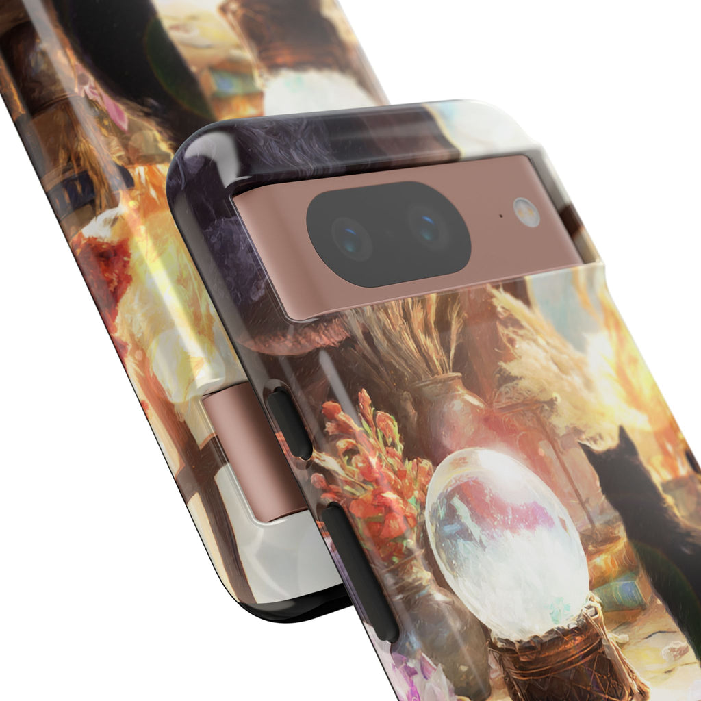 Crystal Phone case, Black Cat Case - Aesthetic Tough Case for Black Cat Lovers, Gift for Her, Witch Decor, Phone Protector, Home Vibes