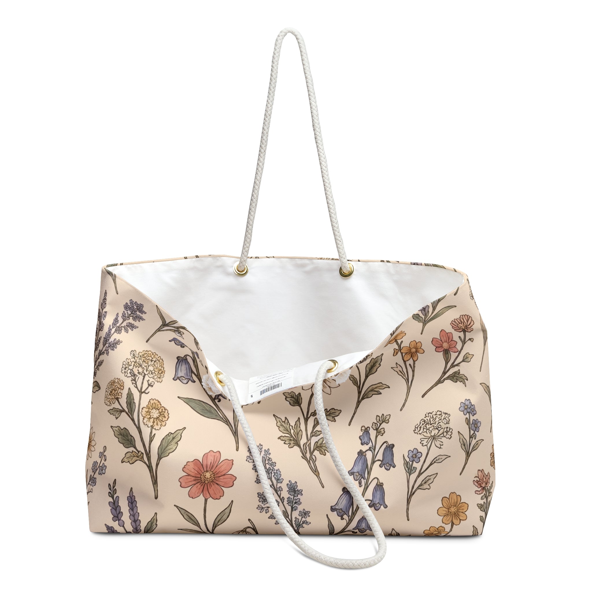 Spring Has Sprung in Warm Linen - Weekender Tote Bag Oversized