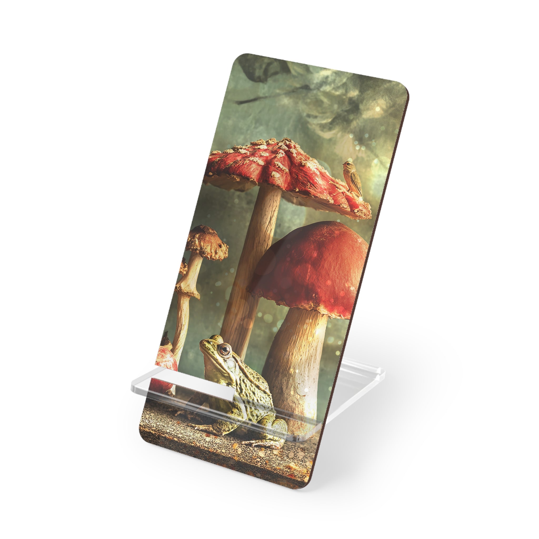 Toad Mushroom Phone Stand Whimsical Desk Decor, Cottagecore Gift for Her, Toad Lover Accessory, Toad and Stools phone holder
