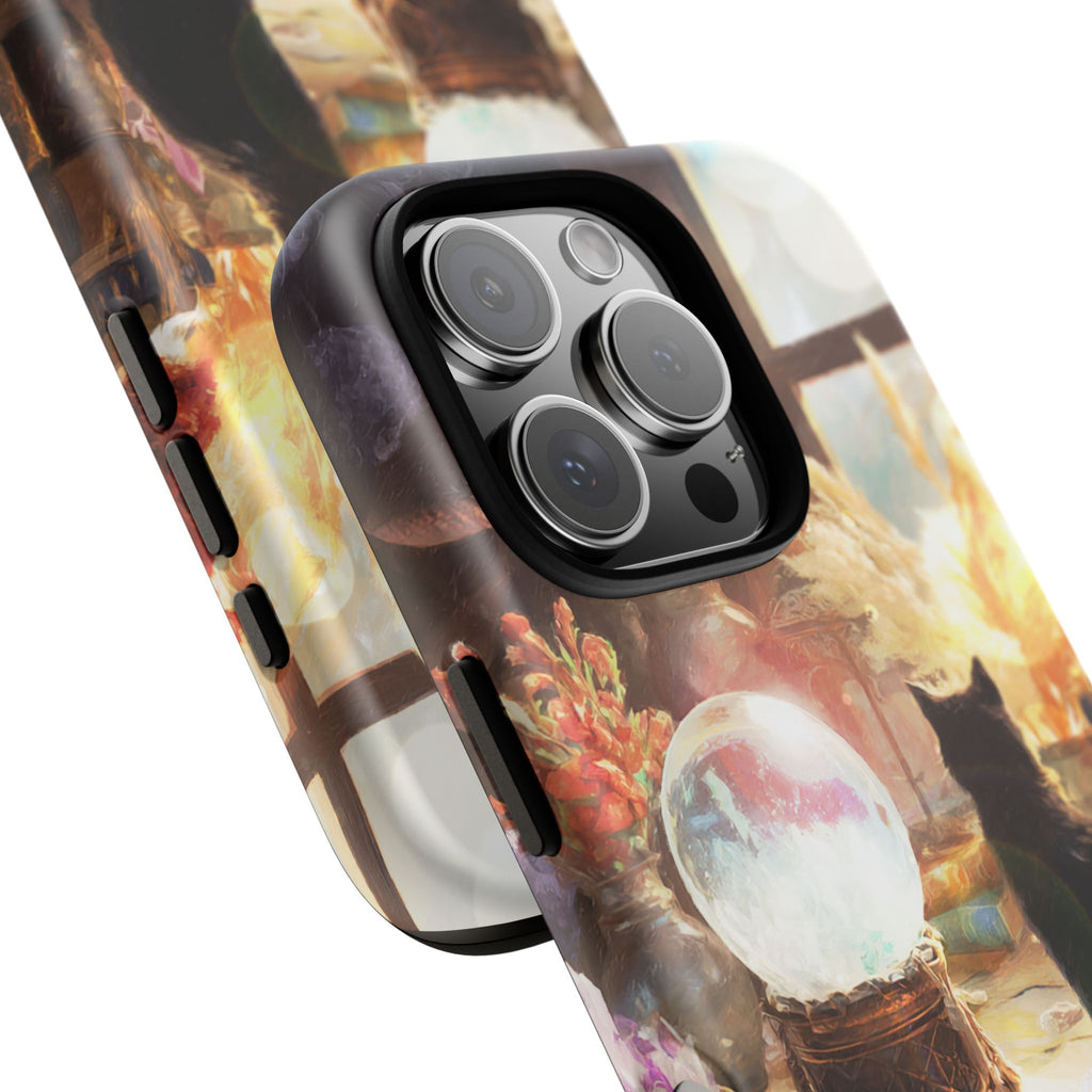 Crystal Phone case, Black Cat Case - Aesthetic Tough Case for Black Cat Lovers, Gift for Her, Witch Decor, Phone Protector, Home Vibes