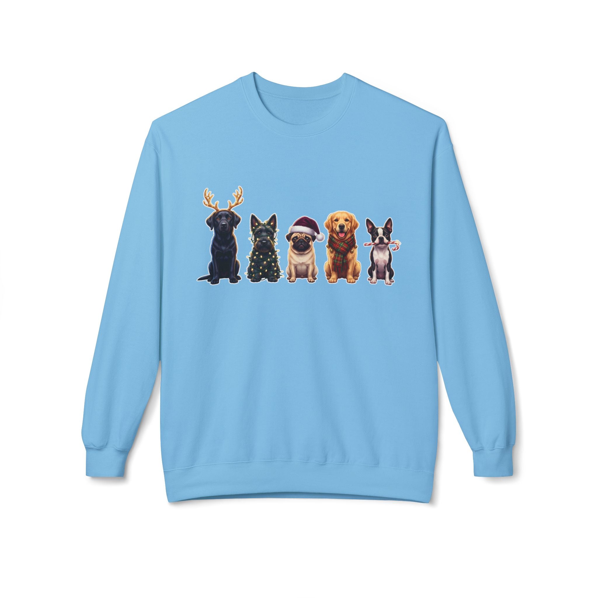 Santa Paws Crew Dog Christmas Pullover | Labrador Terrier Pug Golden Retriever Boston Terrier Gift