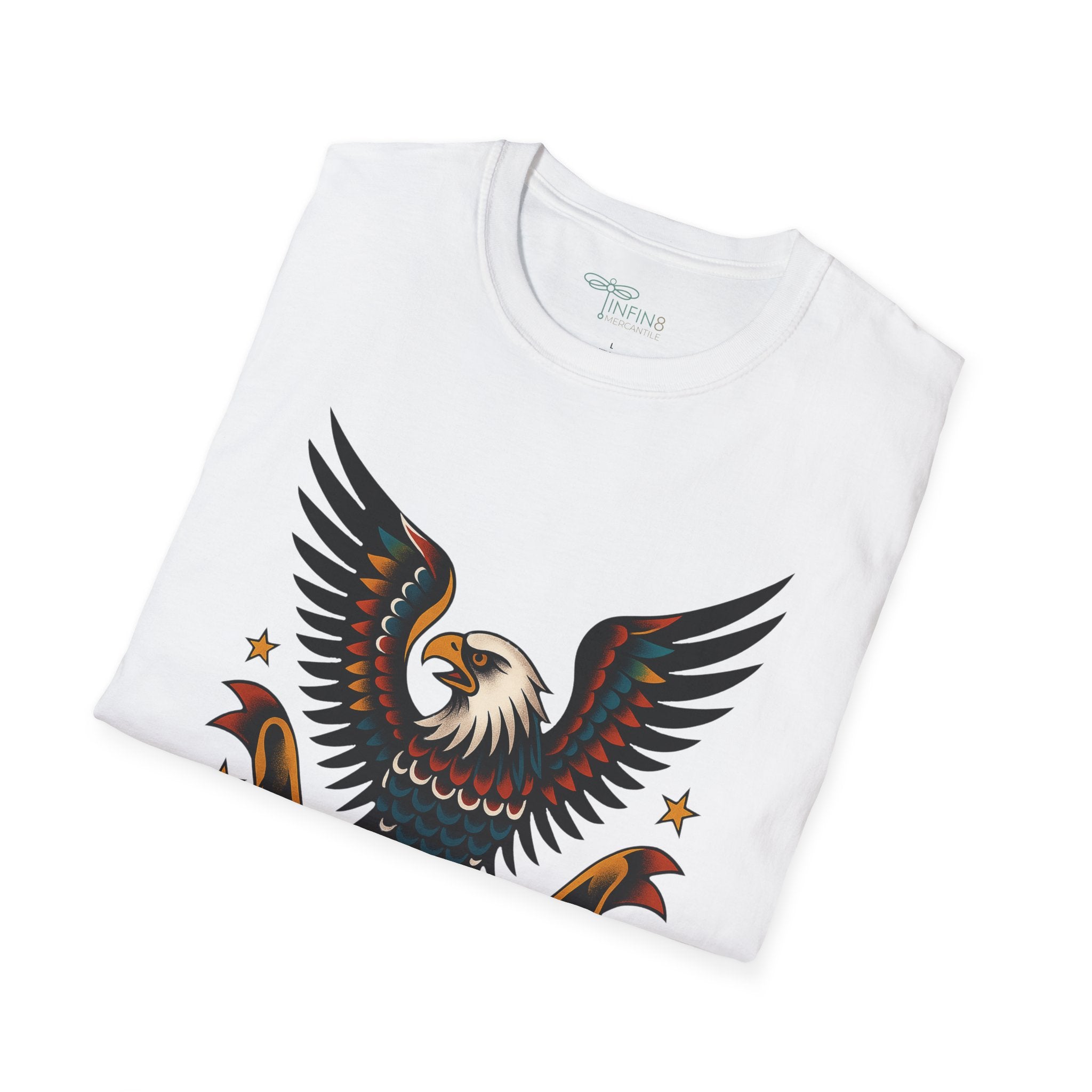 Traditional Tattoo Eagle Shirt | Men's Tattoo Graphic Tee American Style Soft Cotton Patriotic