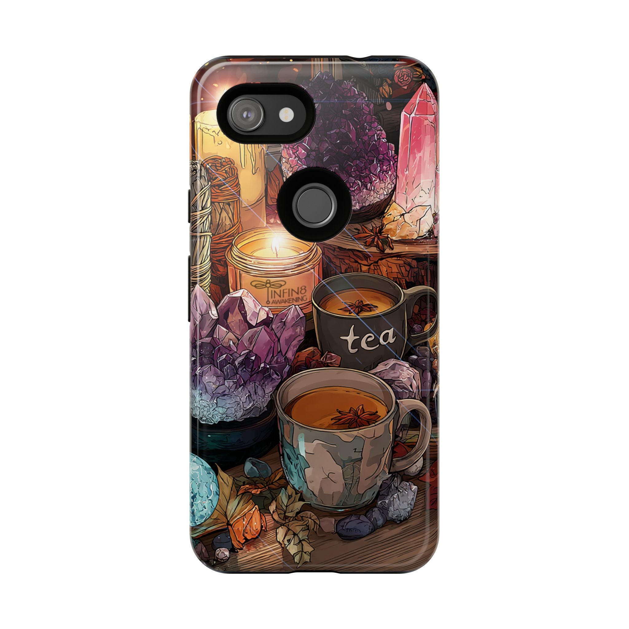 Mystical Crystal Phone Case, Cottagecore Samsung Case - Crystal Tea Lovers Phone Case, Spiritual iPhone Case, Samsung Magical FairyCore Case