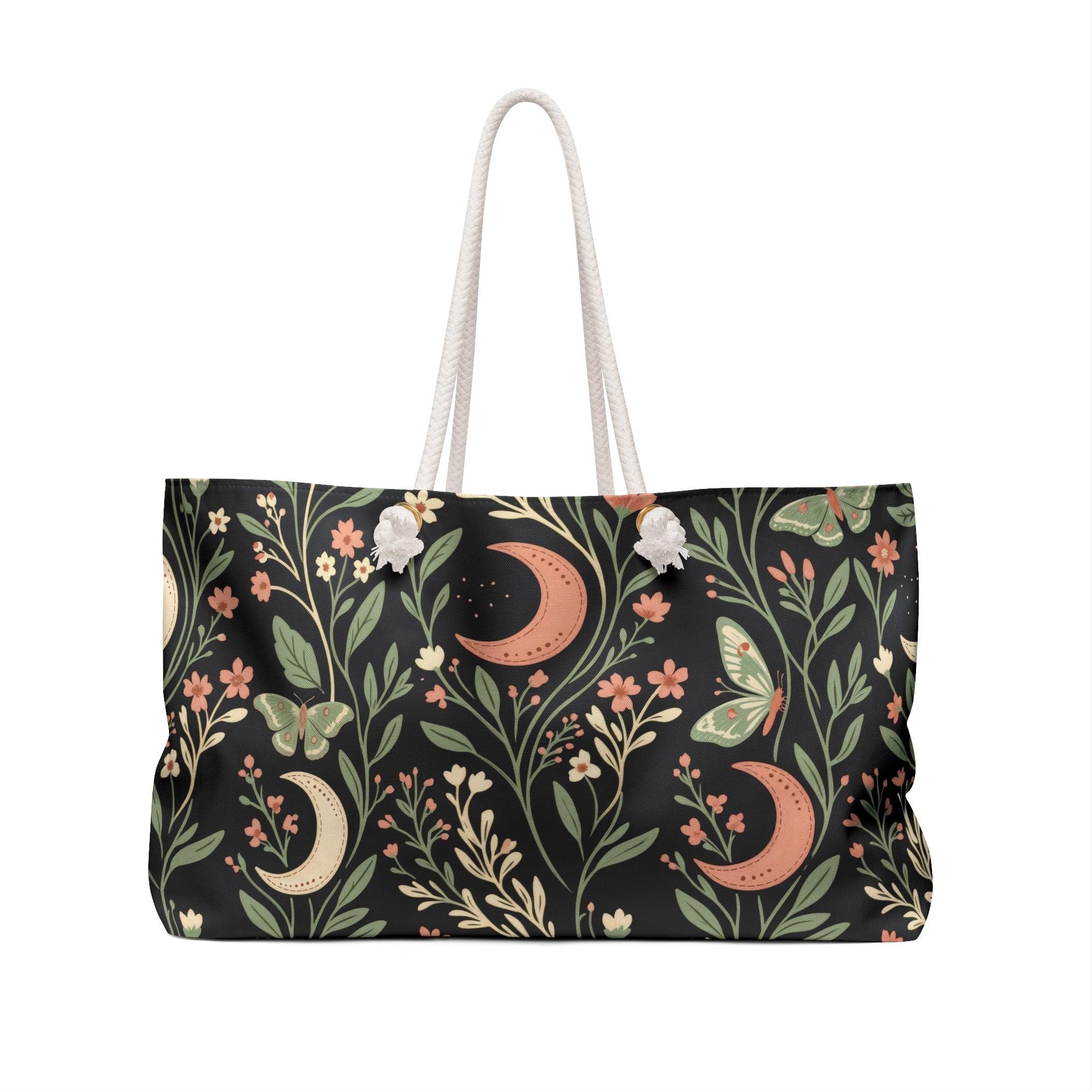 Lunar Moth Garden Weekender Tote Bag Oversized