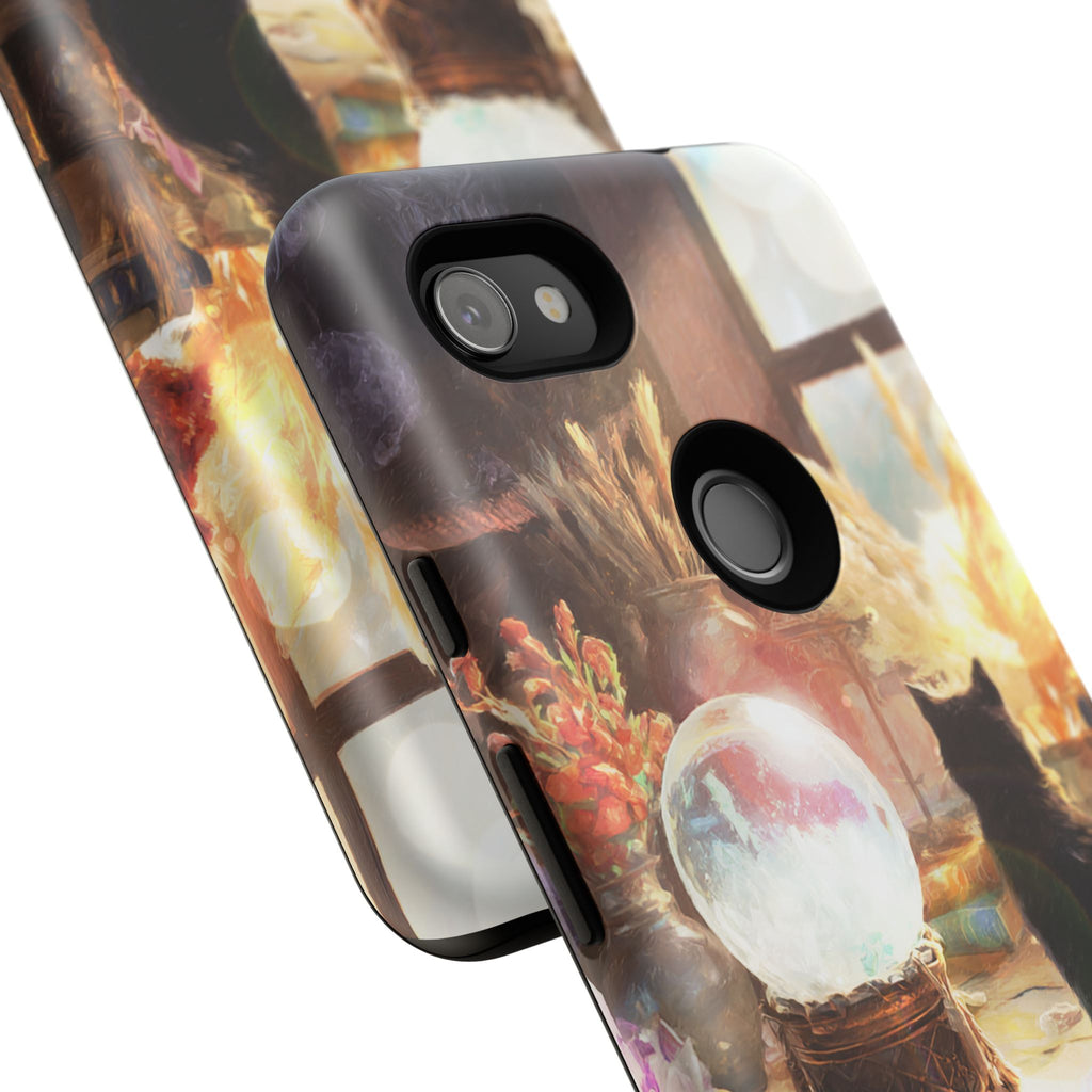 Crystal Phone case, Black Cat Case - Aesthetic Tough Case for Black Cat Lovers, Gift for Her, Witch Decor, Phone Protector, Home Vibes