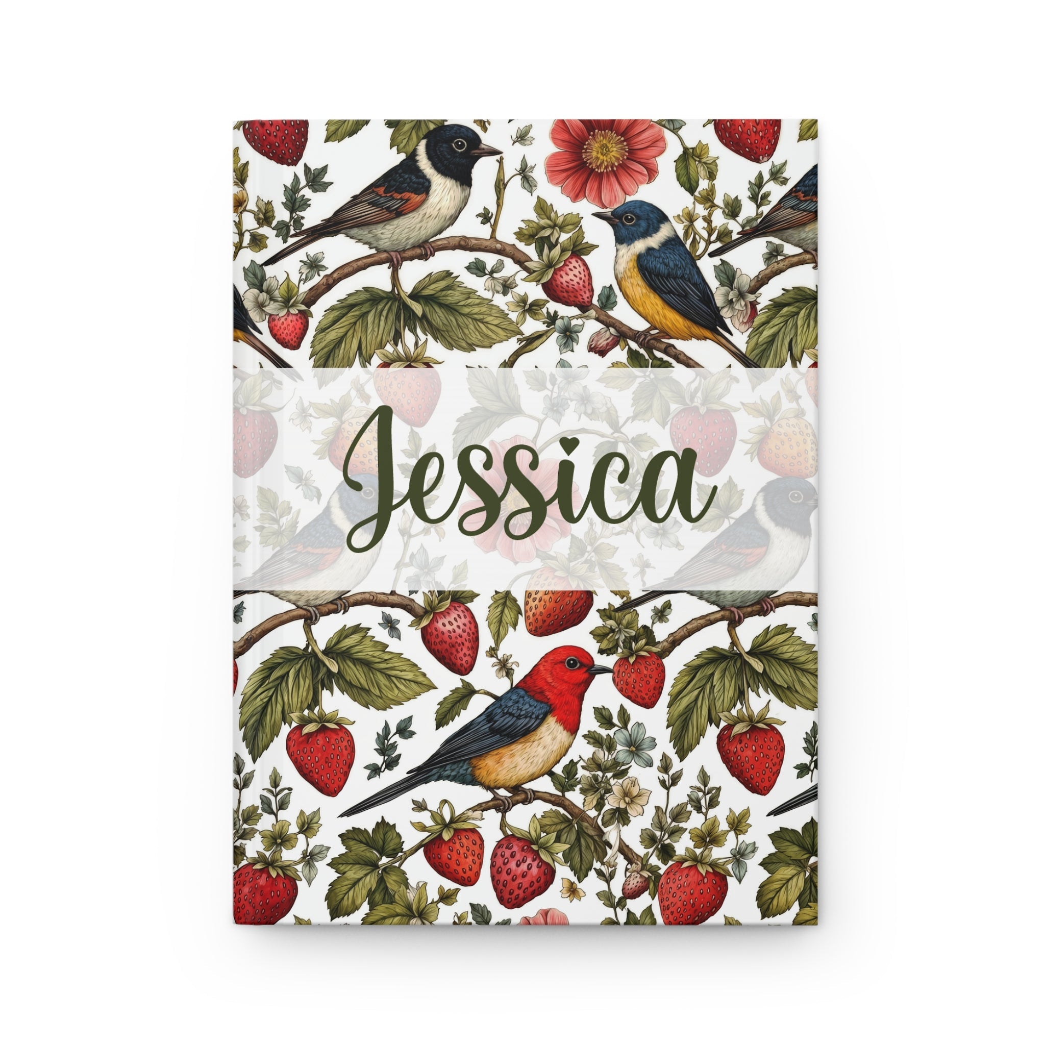 Garden Songbird | Strawberry Meadow Custom Name Journal Printify