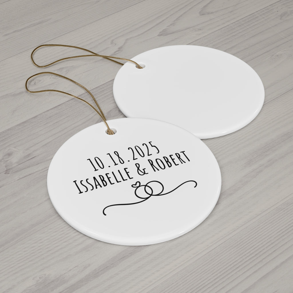 Personalized Wedding Ornament | Custom Keepsake Gift, Holiday Decoration, Bridal Shower & Engagement Present, Anniversary Ornament