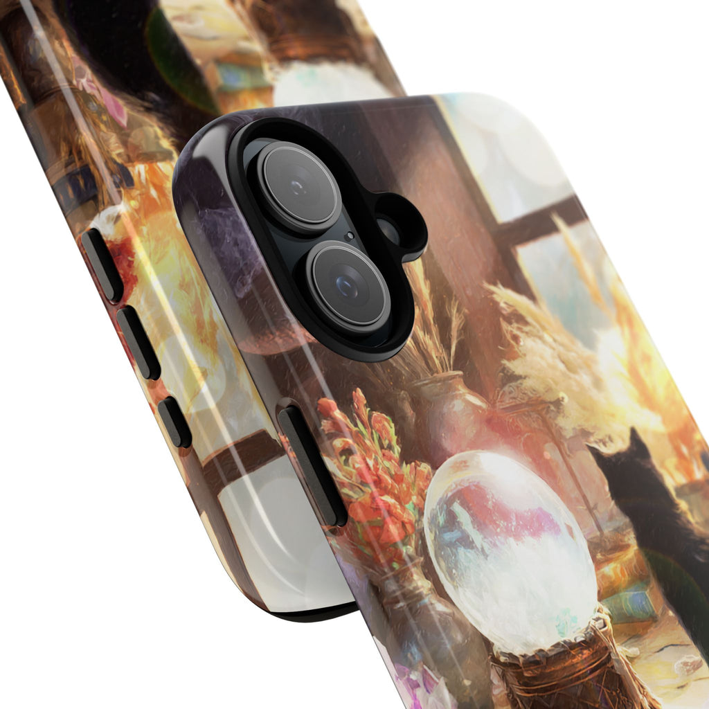 Crystal Phone case, Black Cat Case - Aesthetic Tough Case for Black Cat Lovers, Gift for Her, Witch Decor, Phone Protector, Home Vibes