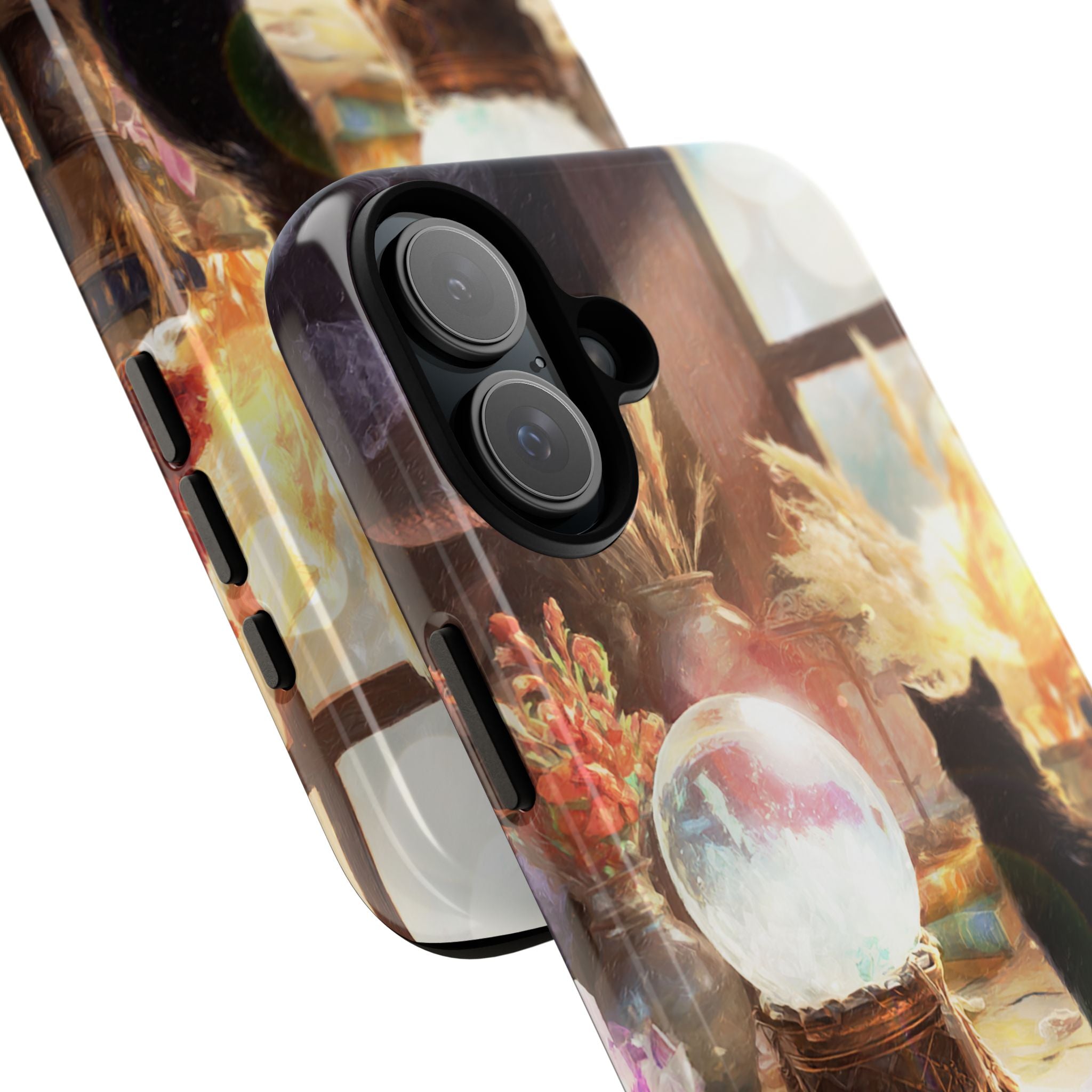 Crystal Phone case, Black Cat Case - Aesthetic Tough Case for Black Cat Lovers, Gift for Her, Witch Decor, Phone Protector, Home Vibes