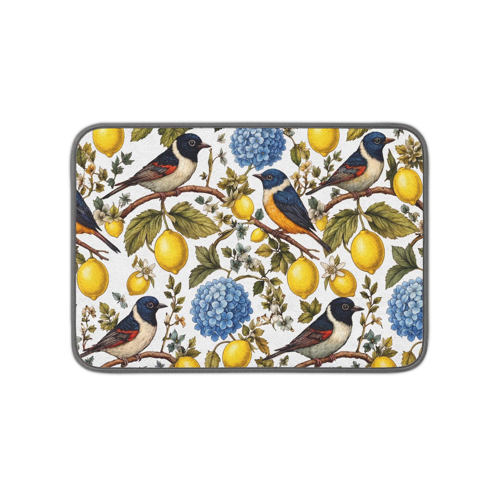 Garden Songbird | Lemon Hydrangea Dish Mat Printify