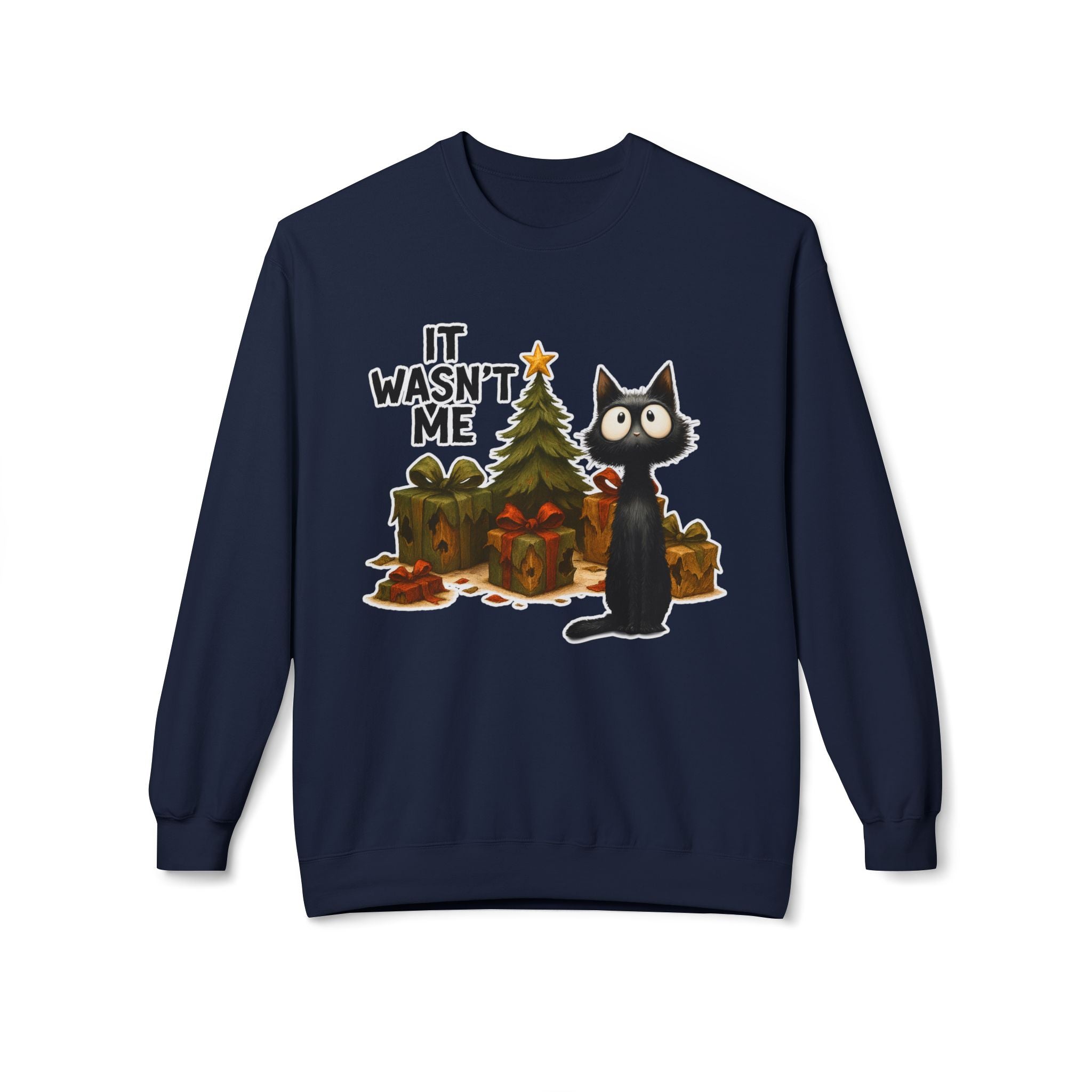 Frazzled Black Cat Christmas Pullover | Funny Holiday Cat Lover Sweatshirt