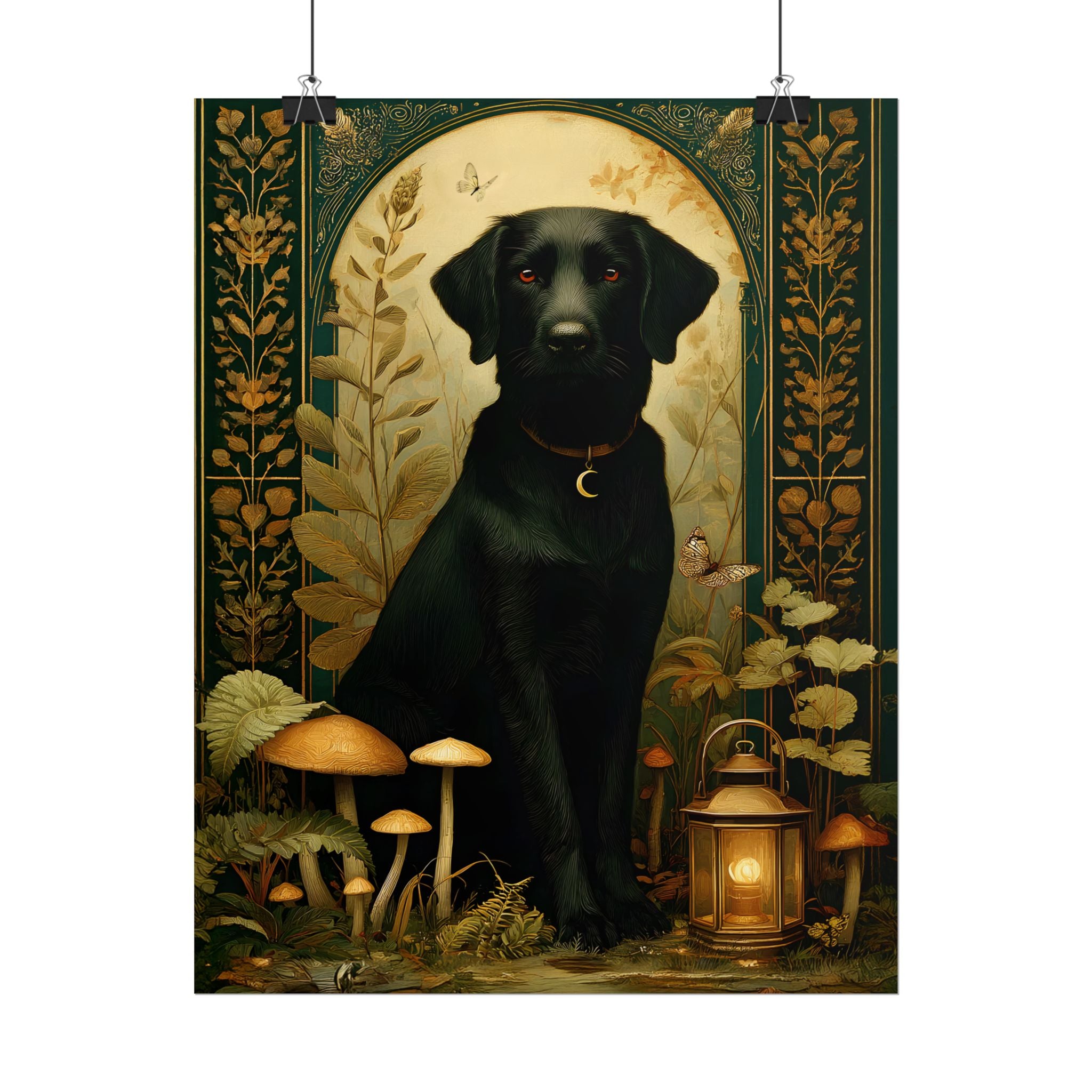 The Faithful Dog Wall Art | The Forest Guardian Collection Black Lab Print